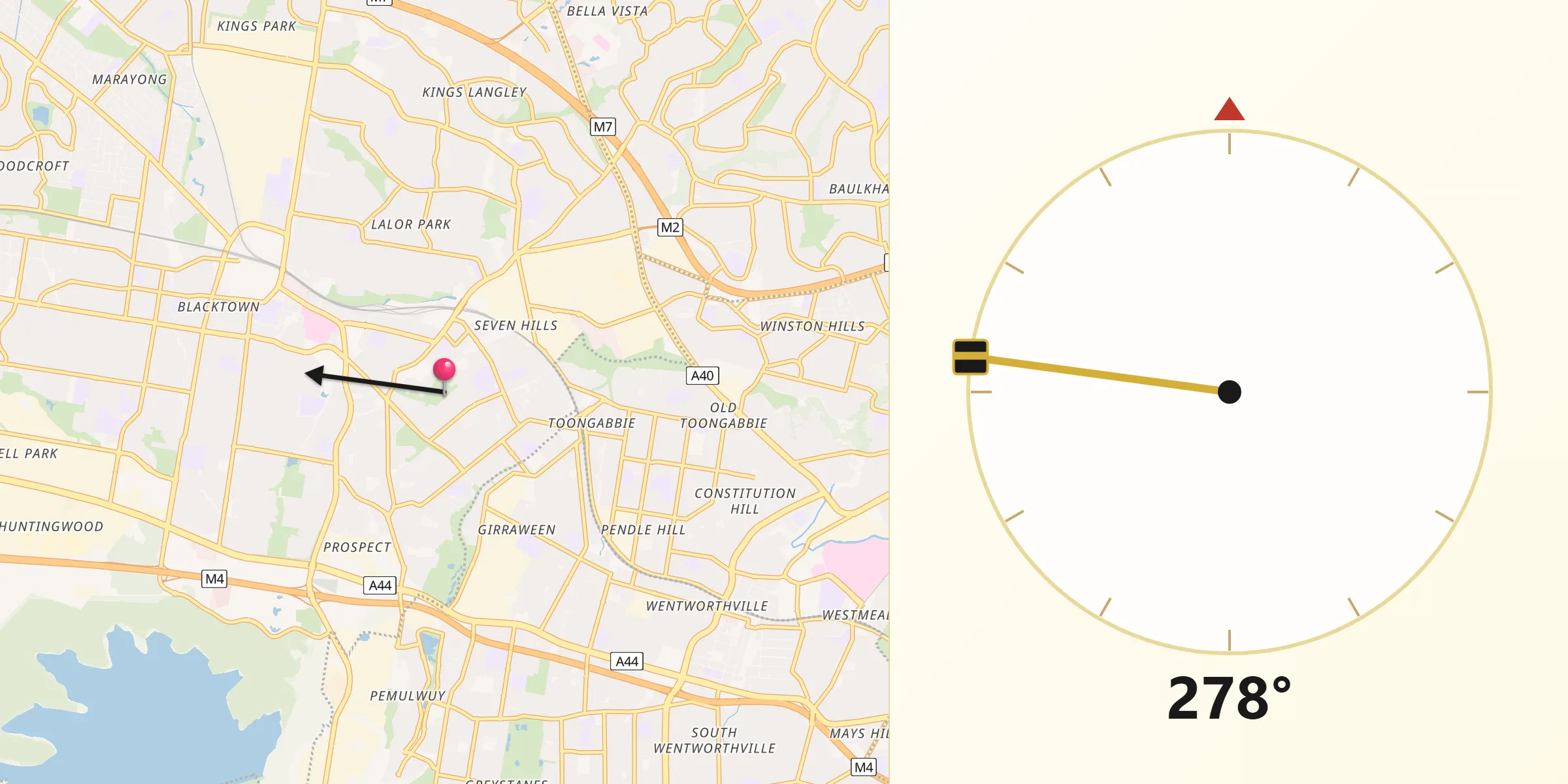 Qibla Direction from Seven Hills