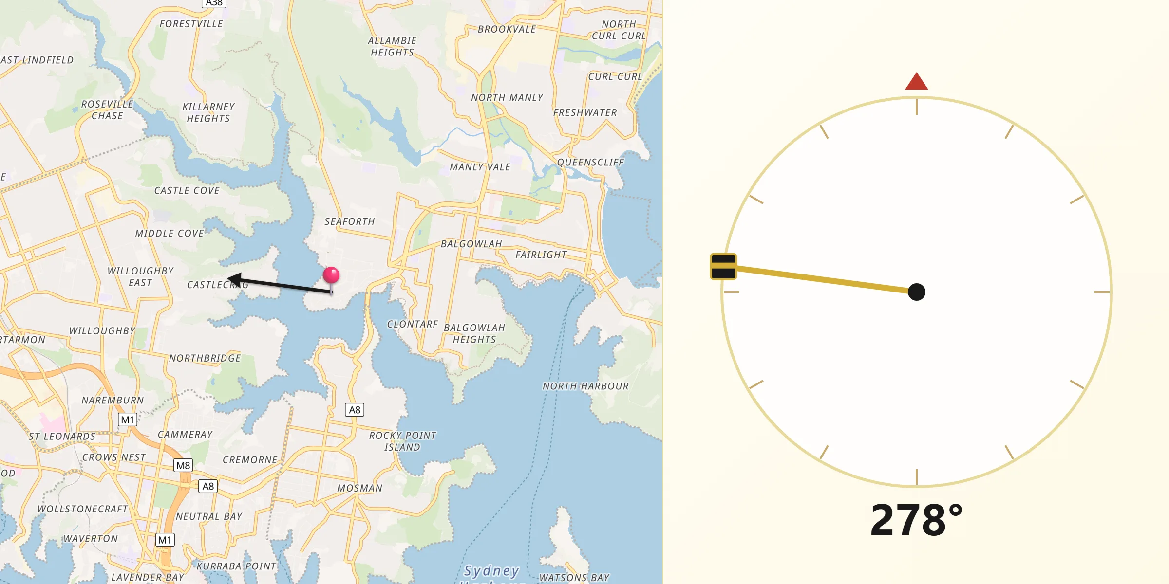 Qibla Direction from Seaforth