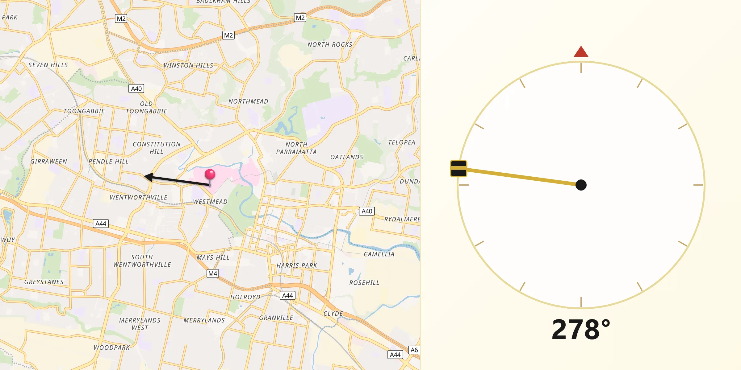 Qibla Direction from Westmead