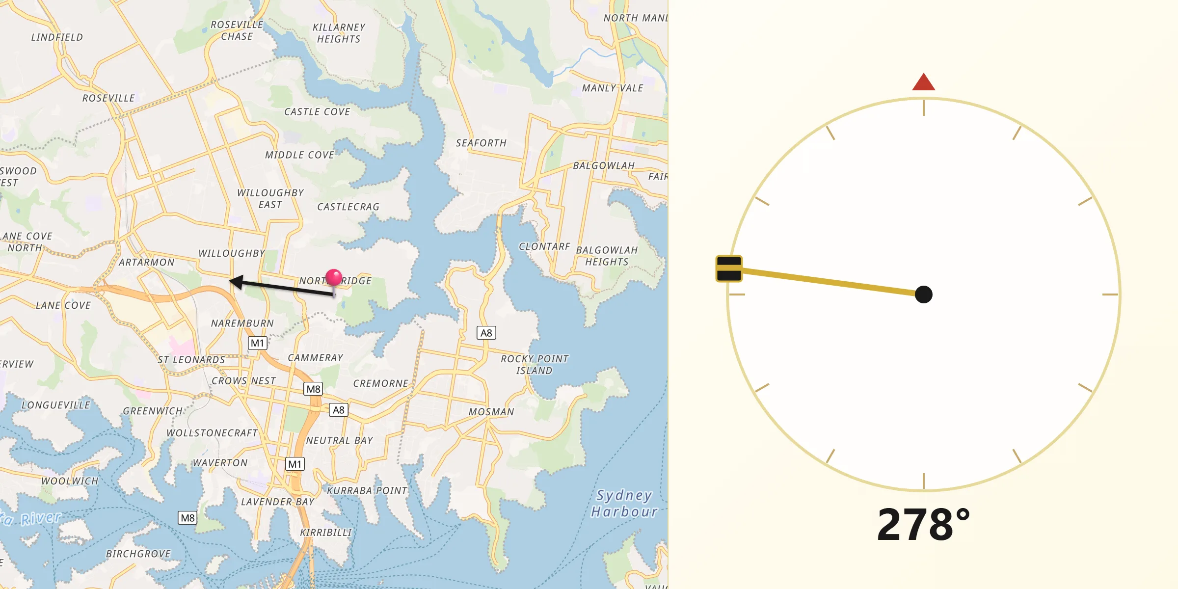 Qibla Direction from Northbridge