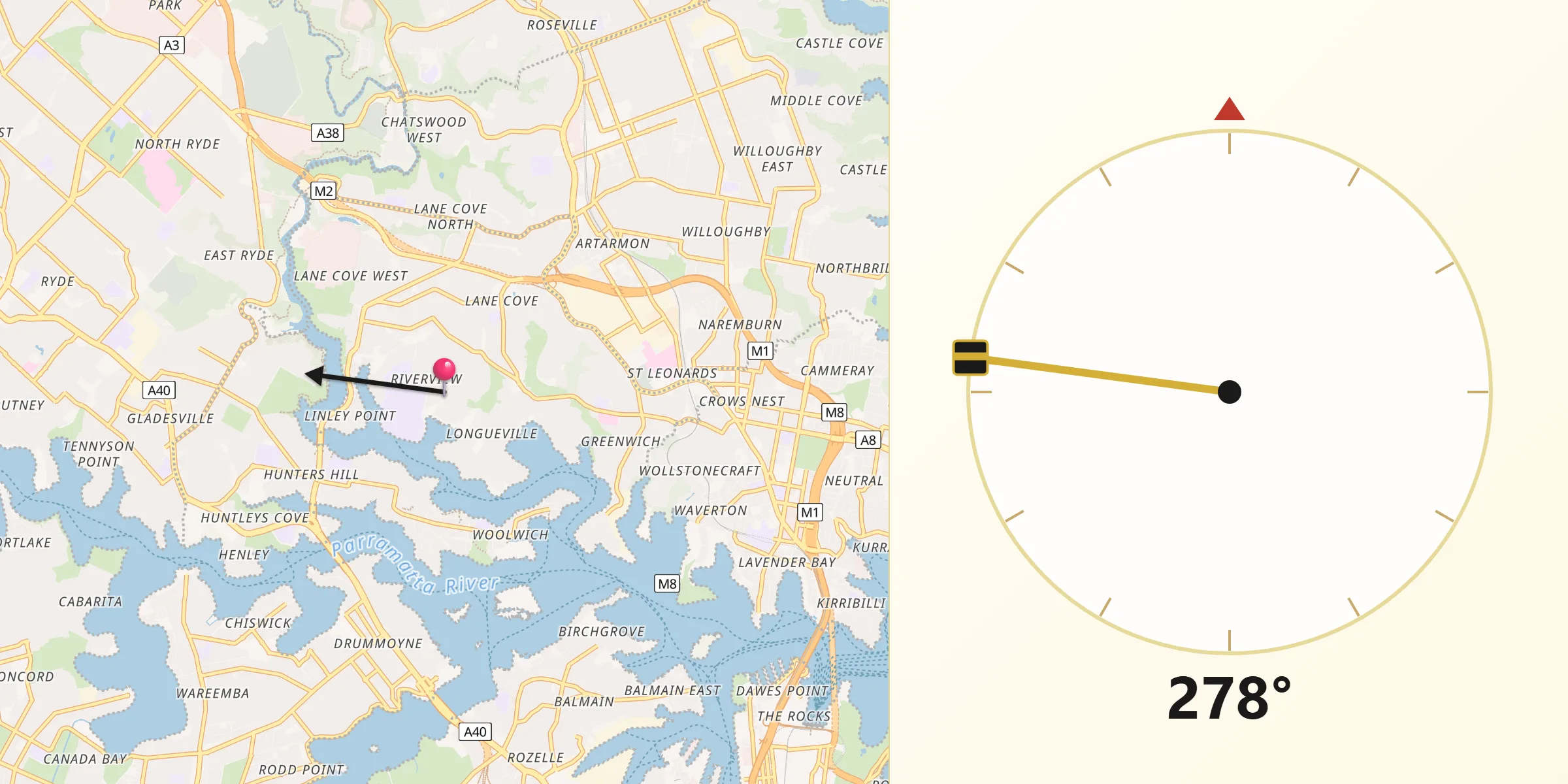 Qibla Direction from Riverview