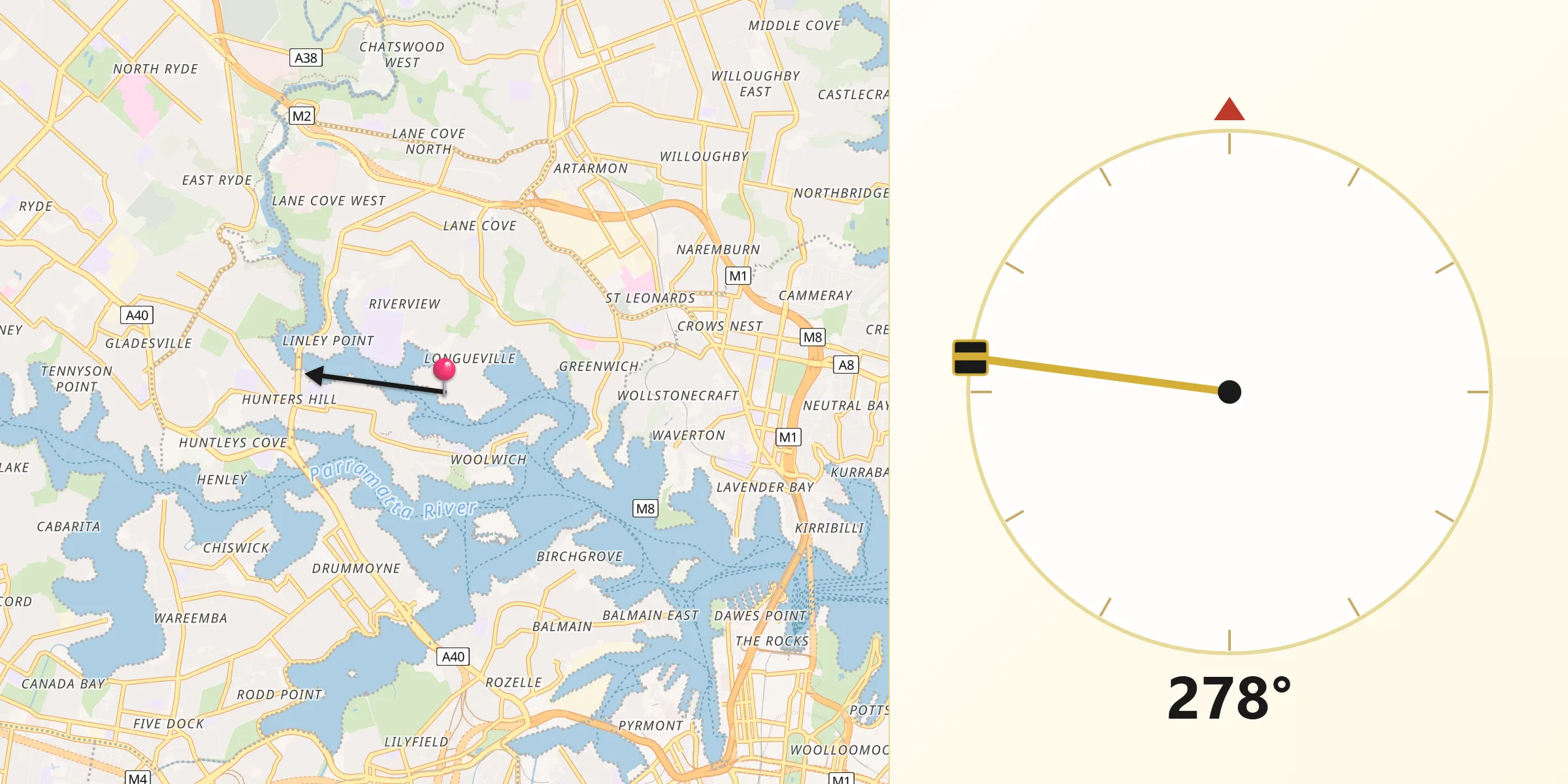Qibla Direction from Longueville