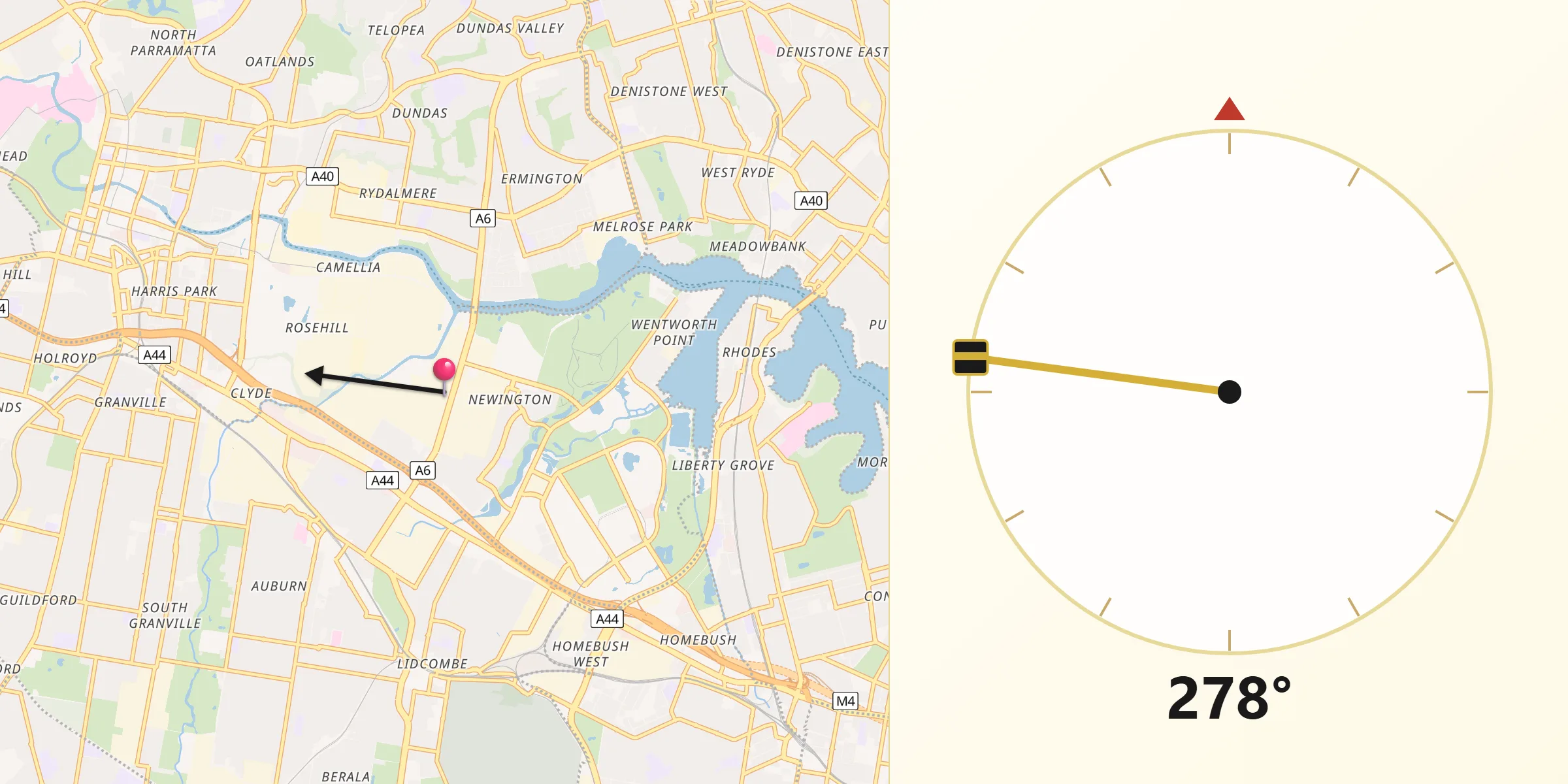 Qibla Direction from Silverwater