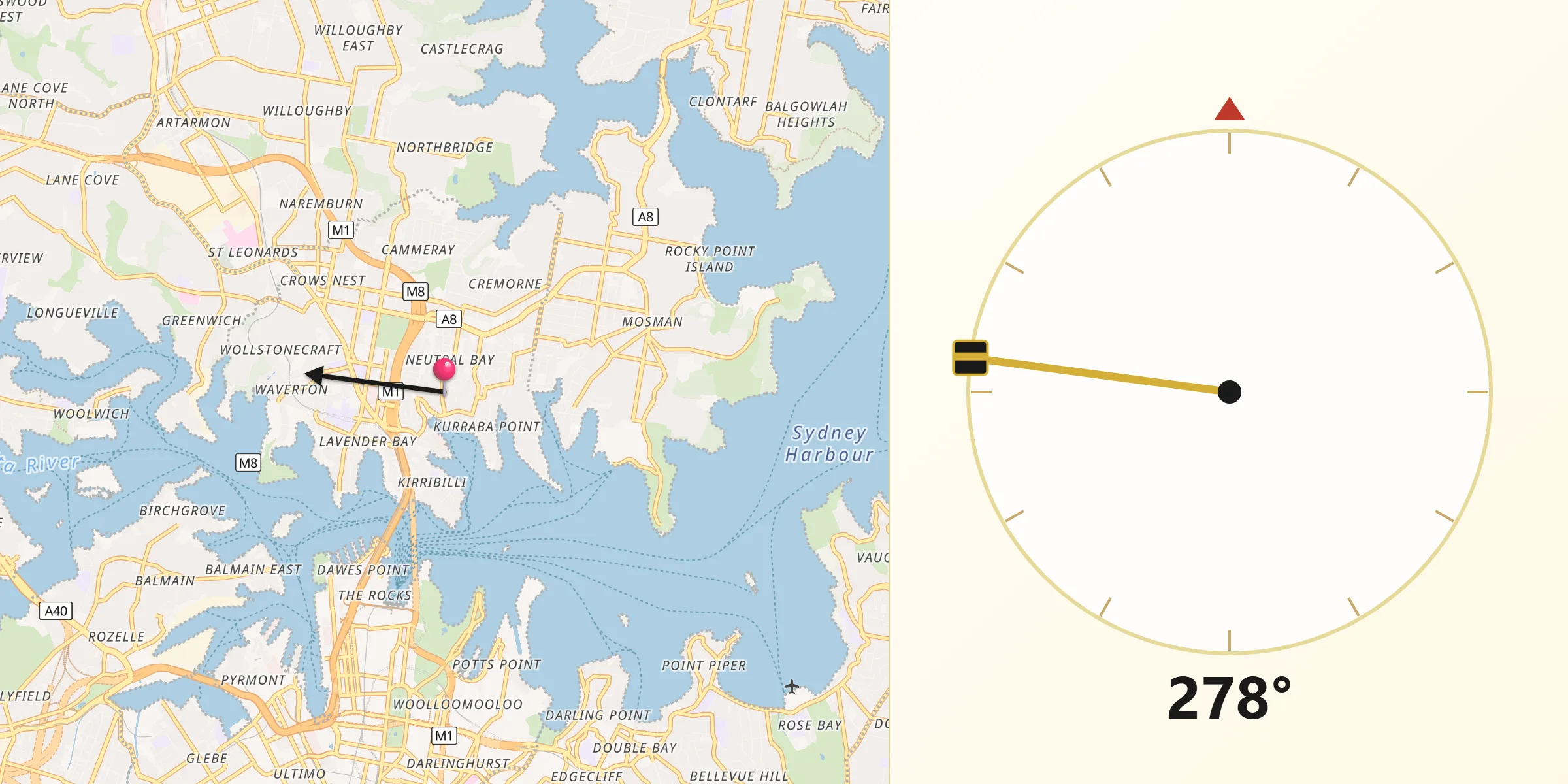 Qibla Direction from Neutral Bay