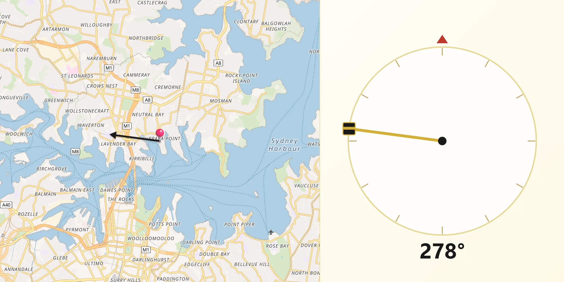 Qibla Direction from Kurraba Point