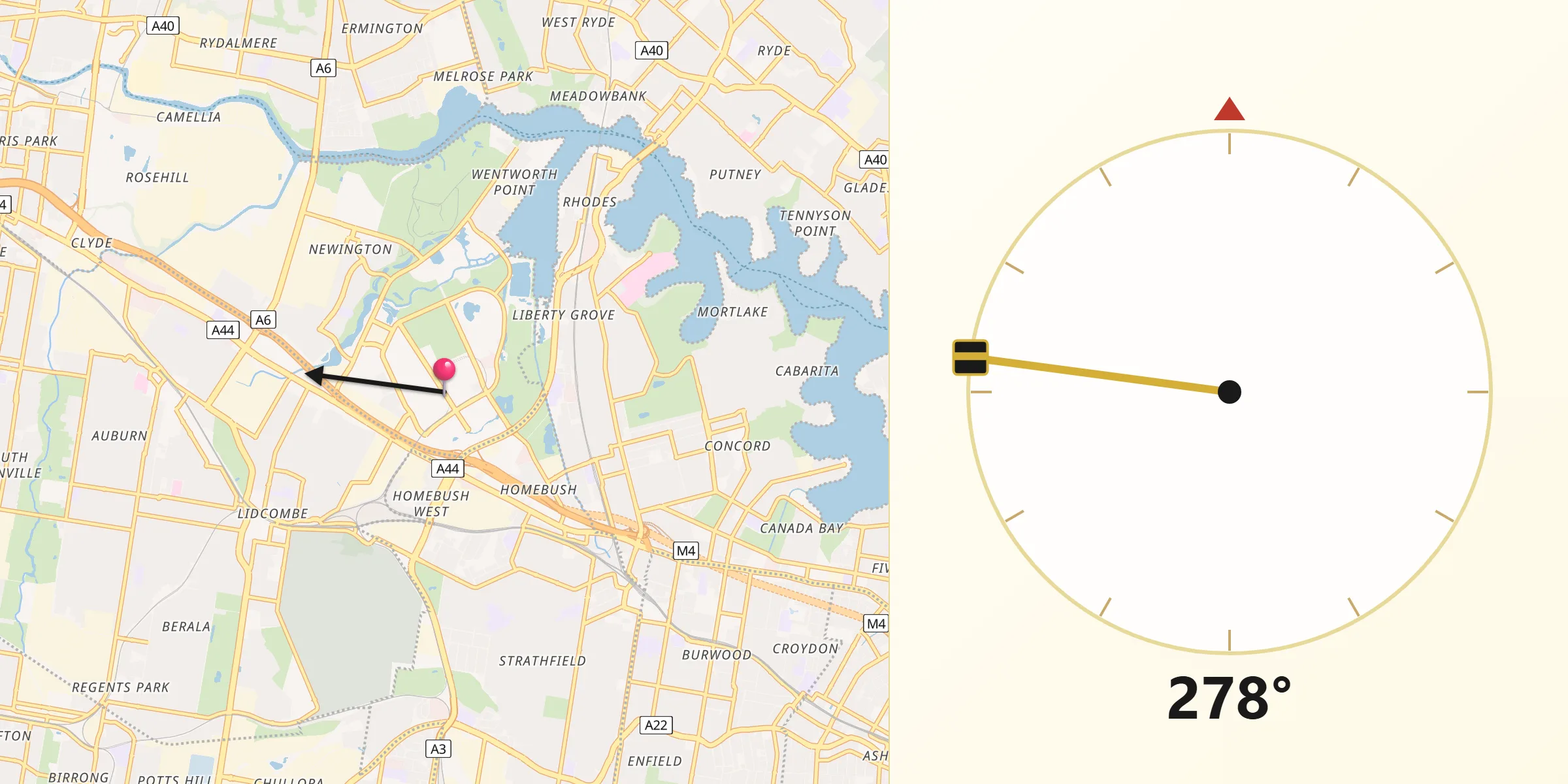 Qibla Direction from Sydney Olympic Park