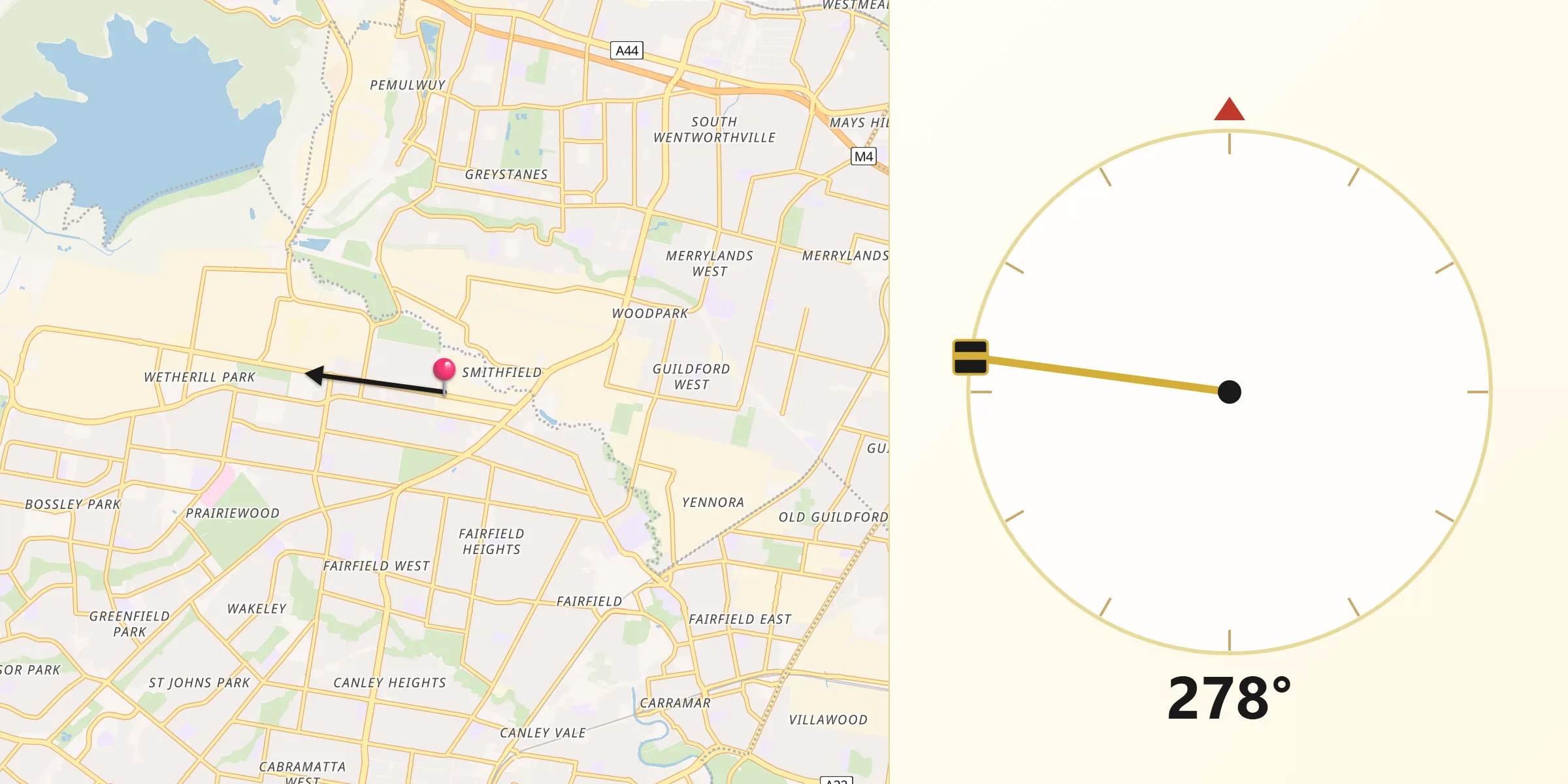Qibla Direction from Smithfield