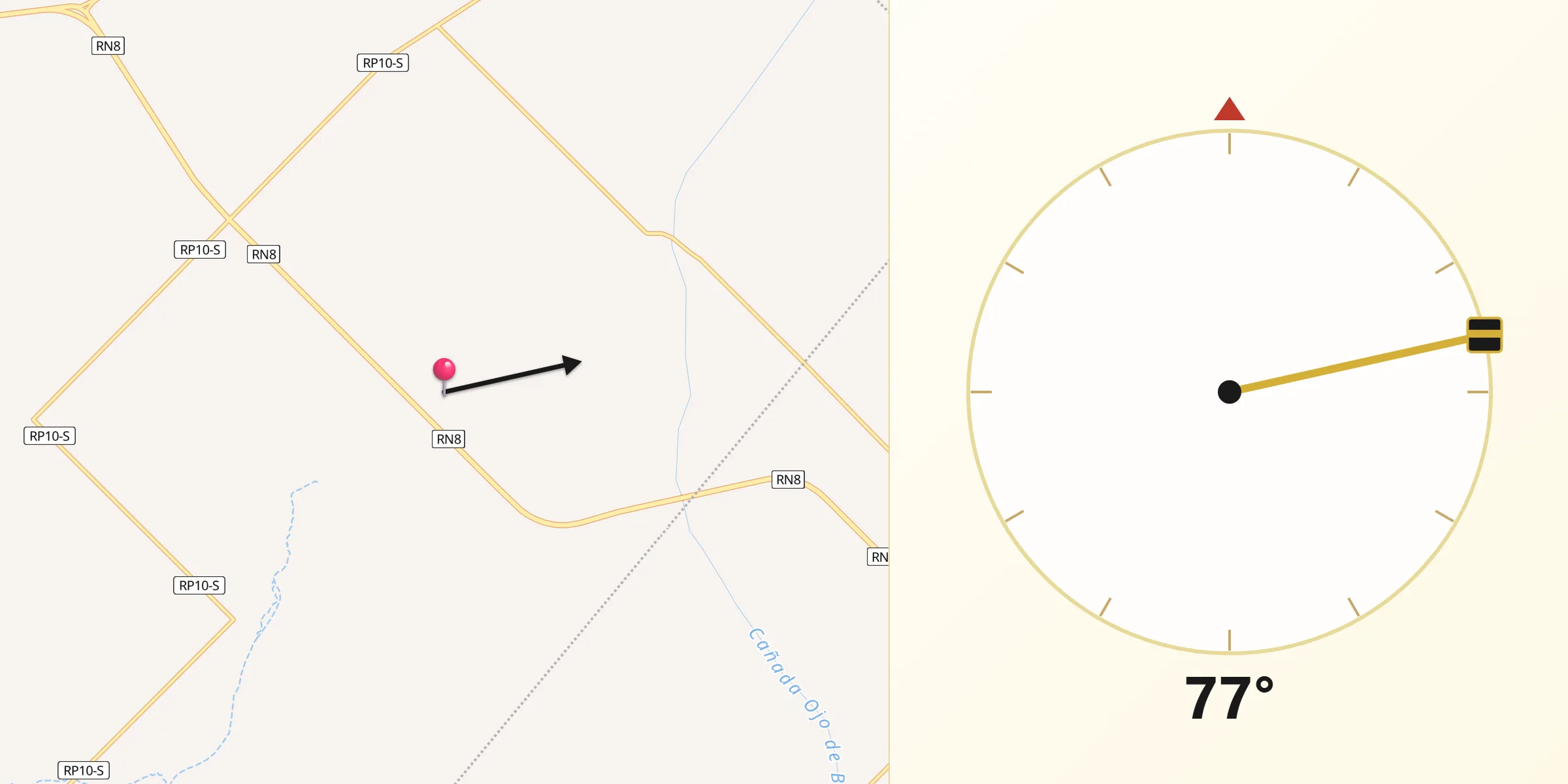 Dirección de la Qibla desde Pergamino