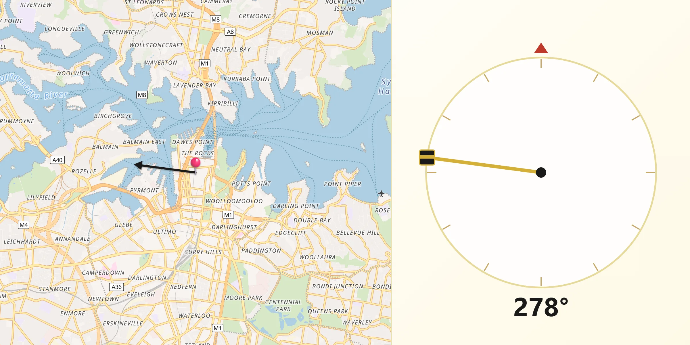 Qibla Direction from Sydney Central Business