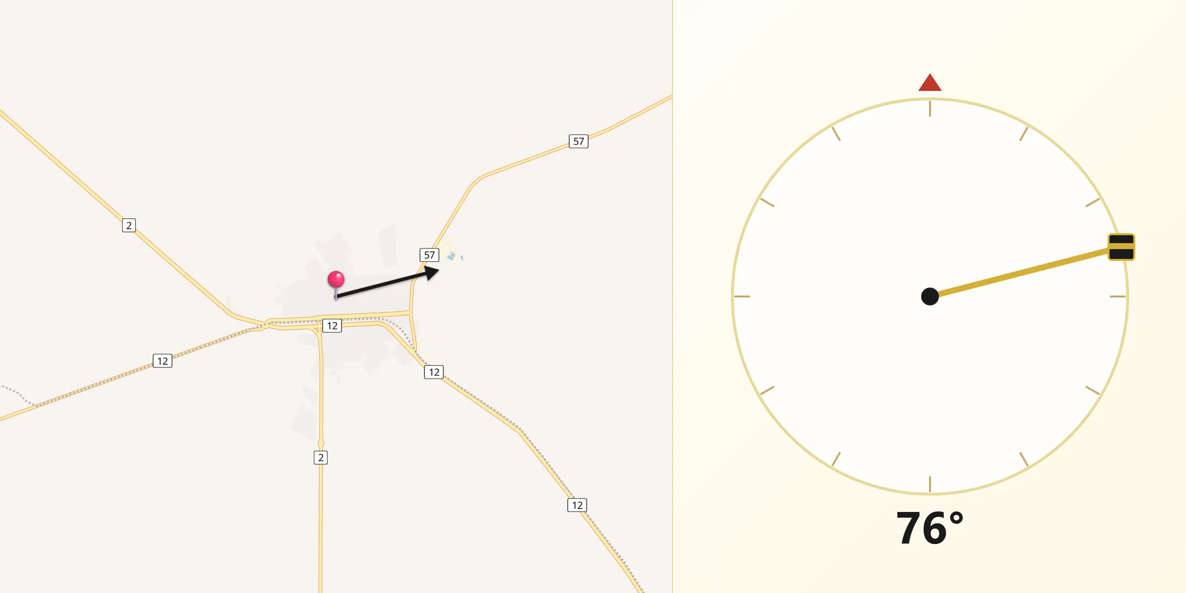 Dirección de la Qibla desde Cardona