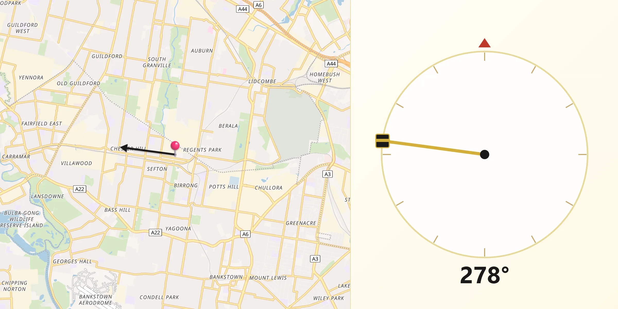 Qibla Direction from Regents Park