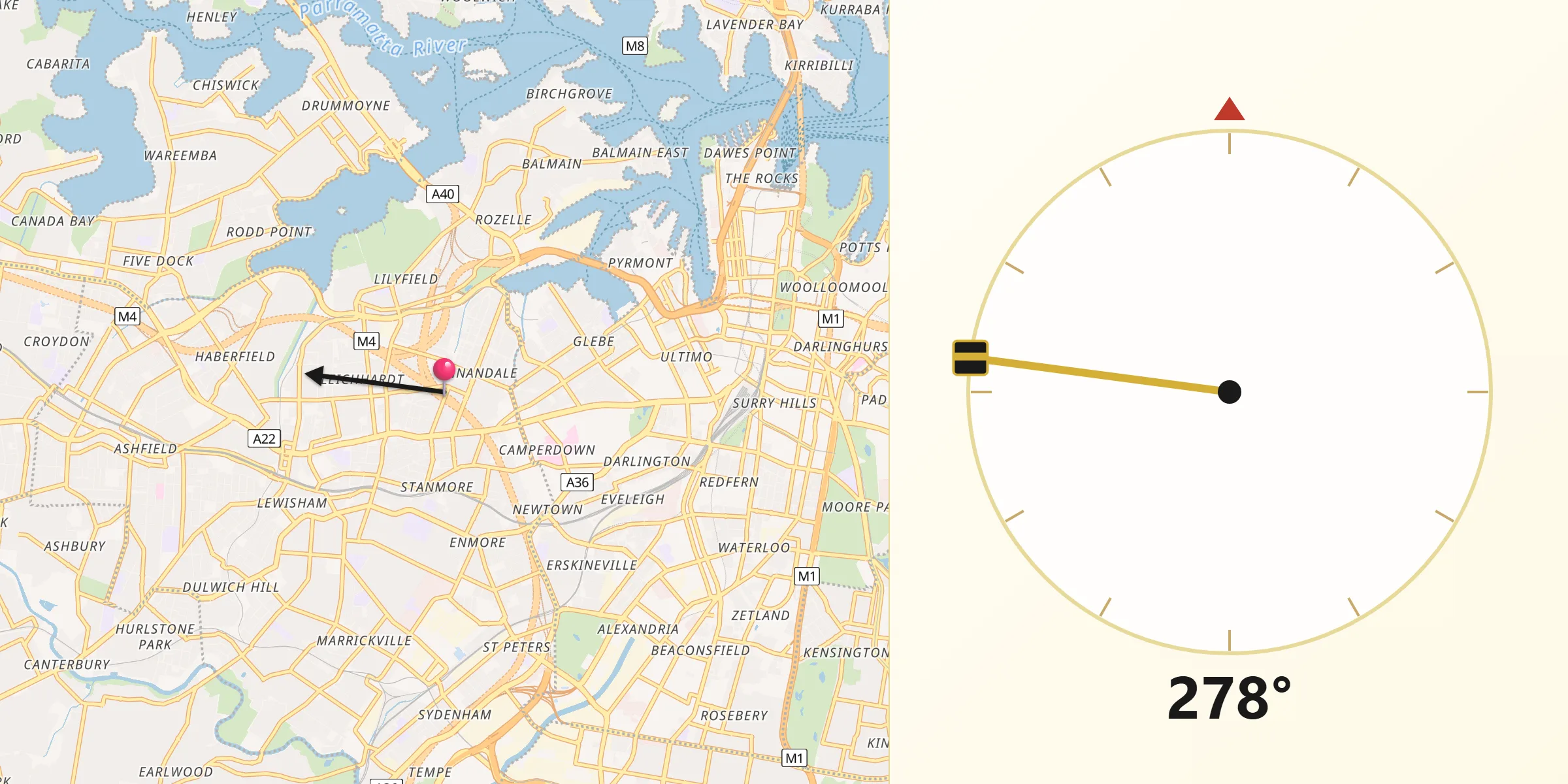 Qibla Direction from Annandale