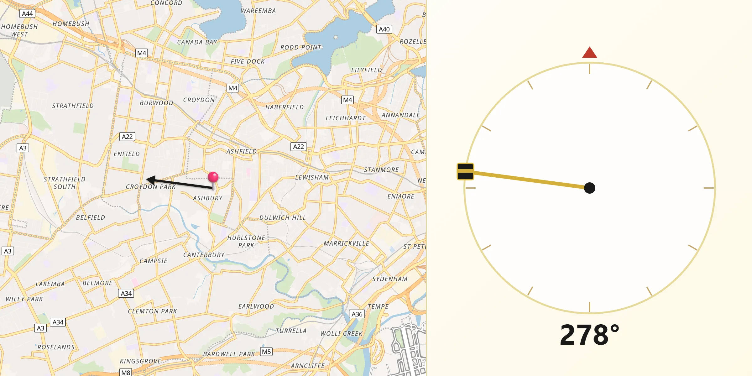 Qibla Direction from Ashbury