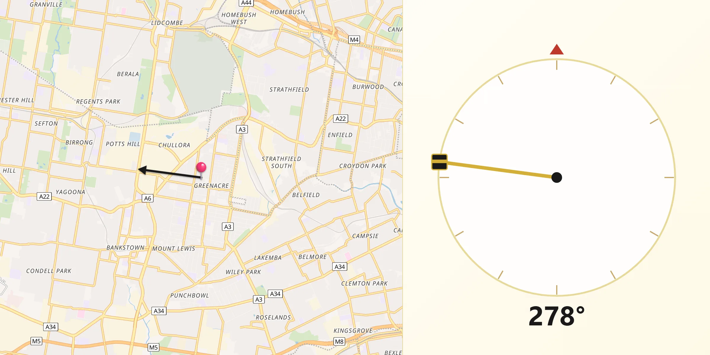 Qibla Direction from Greenacre