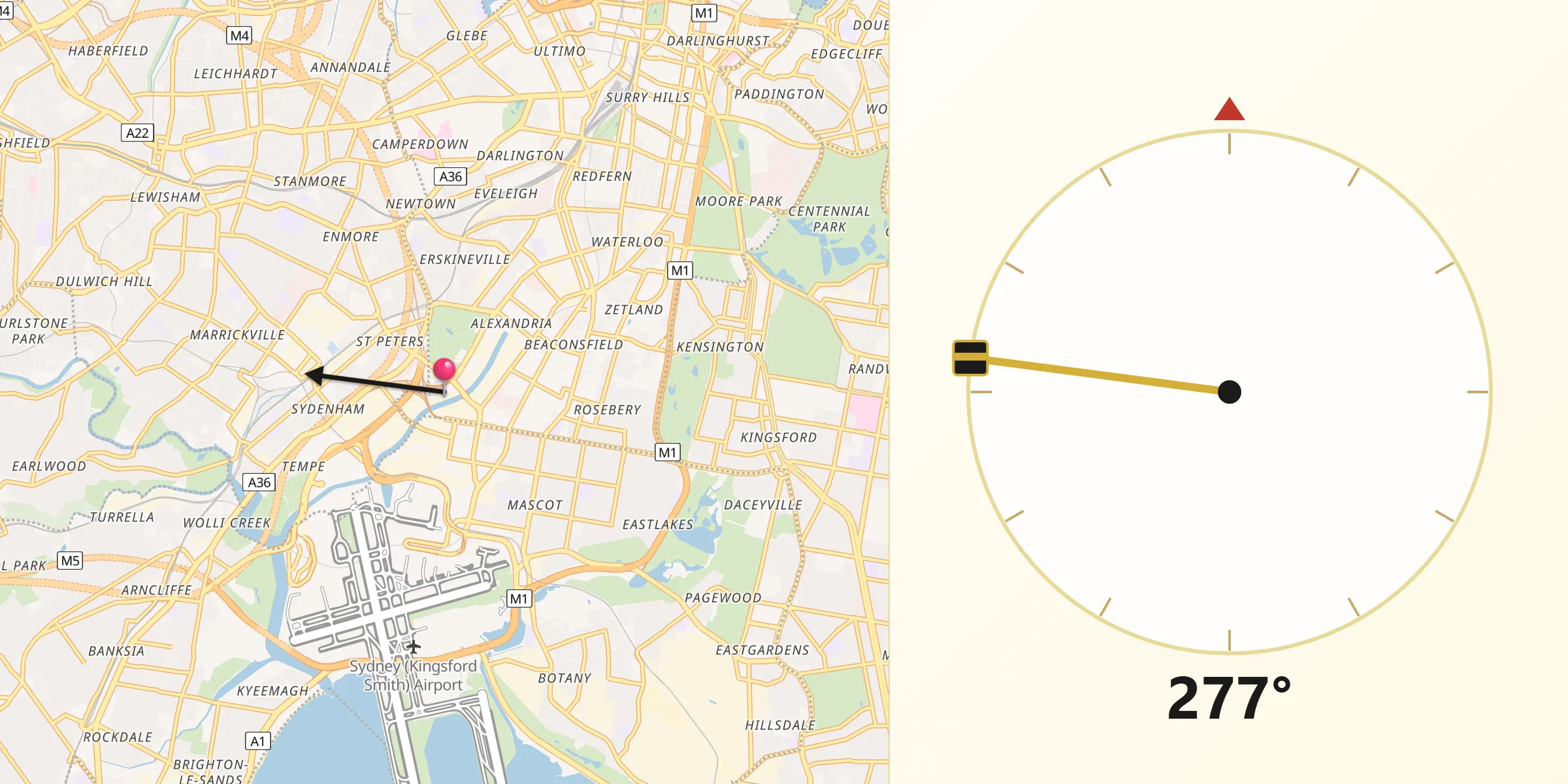 Qibla Direction from Saint Peters