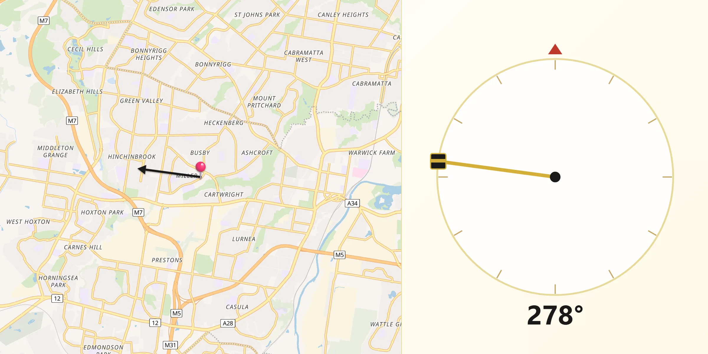 Qibla Direction from Miller