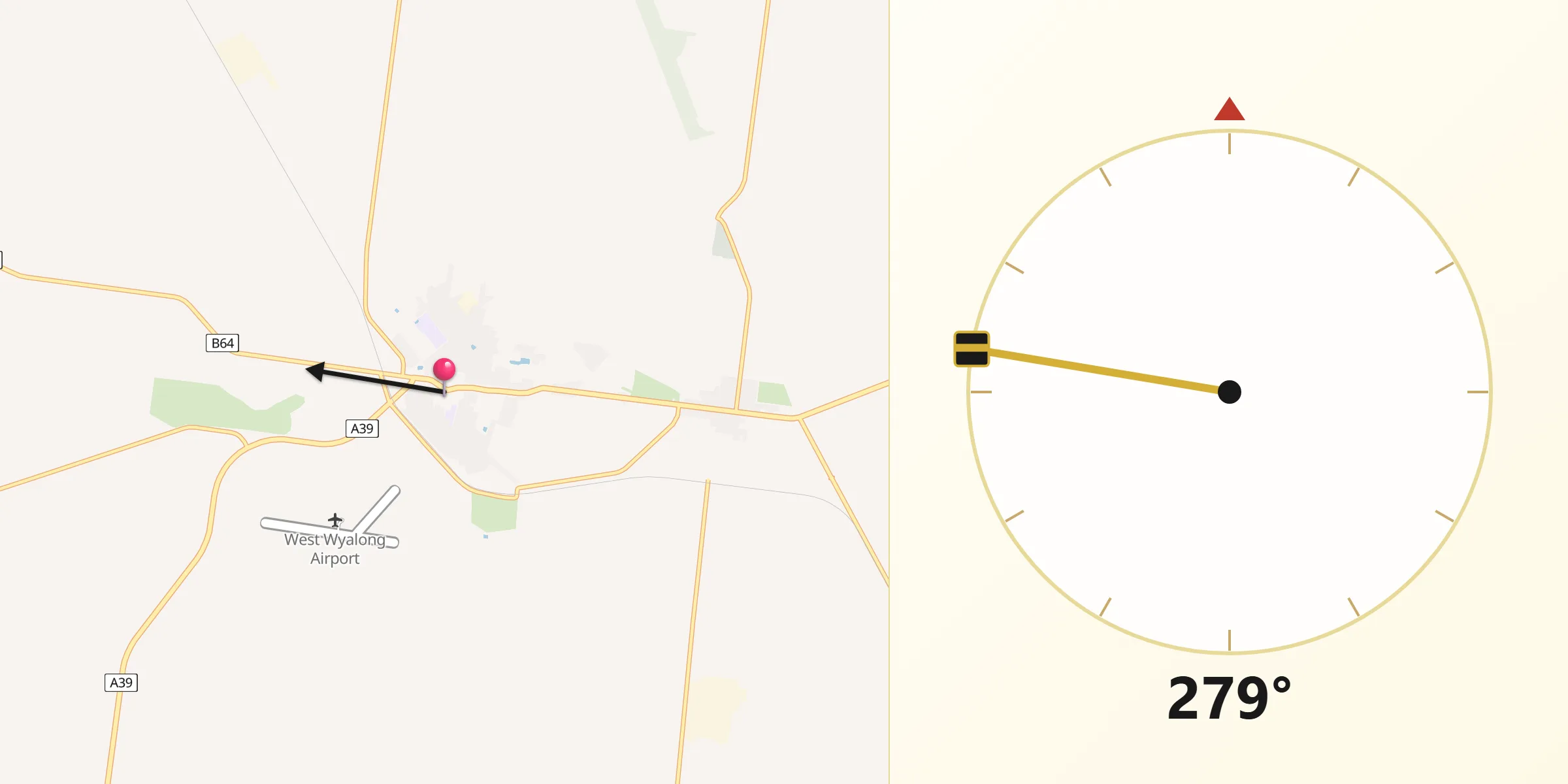 Qibla Direction from West Wyalong