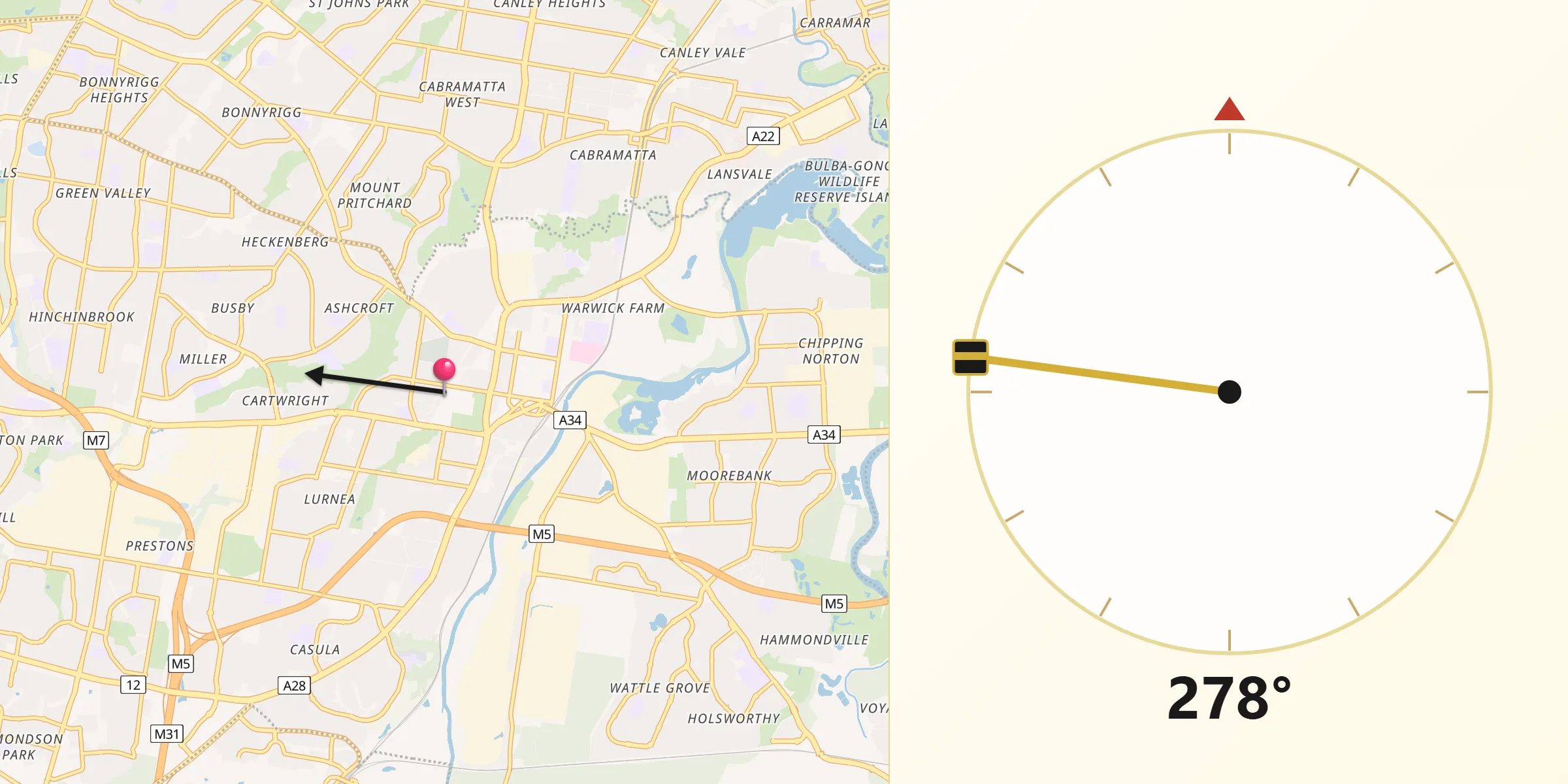 Qibla Direction from Liverpool