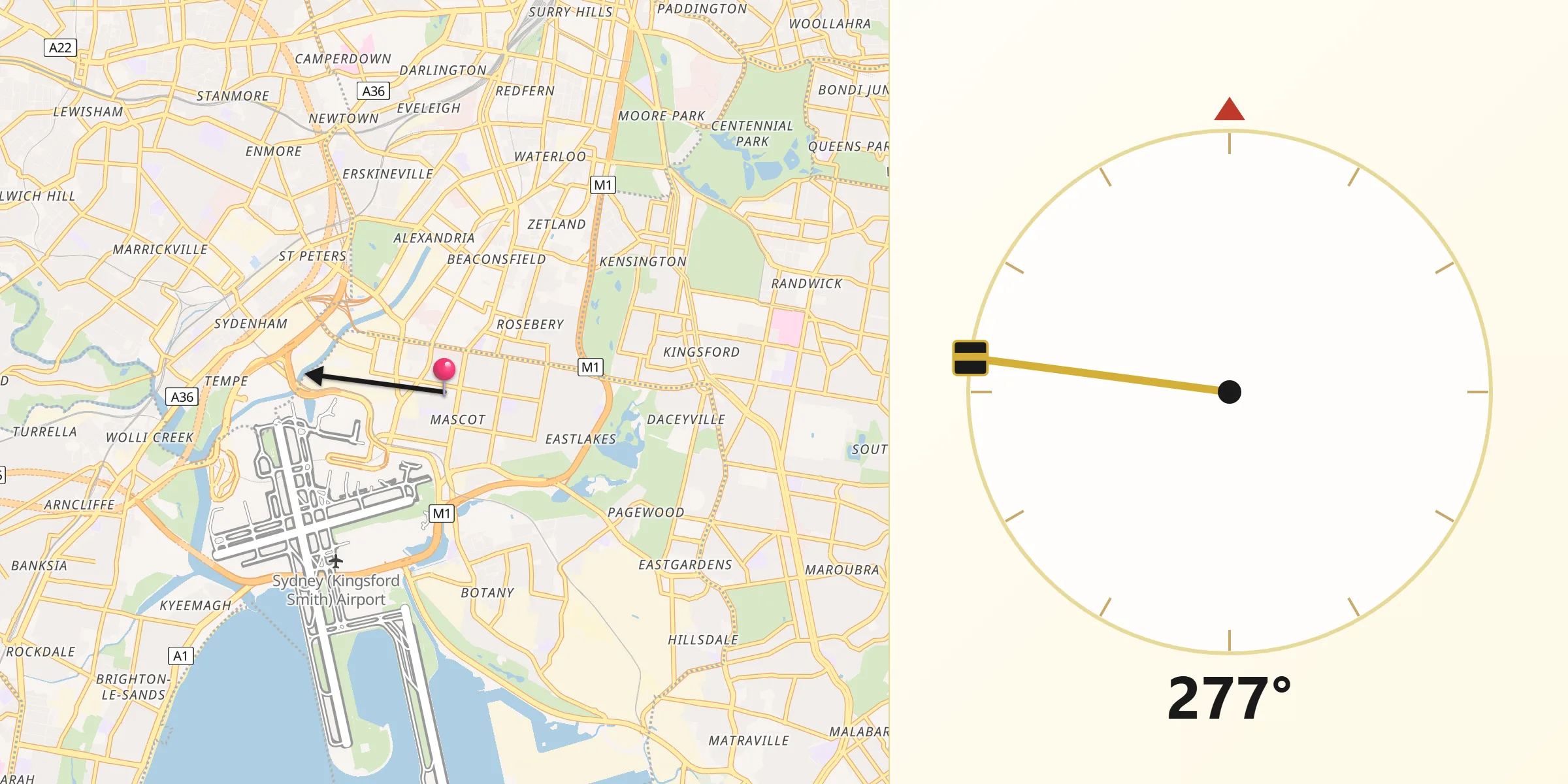 Qibla Direction from Mascot