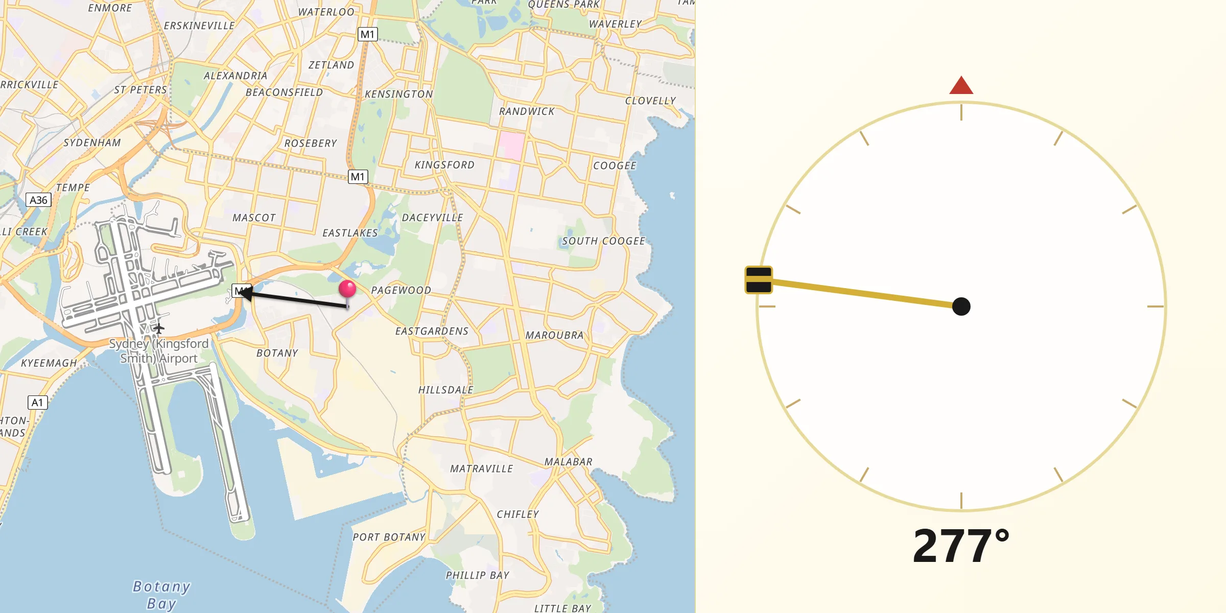 Qibla Direction from Pagewood