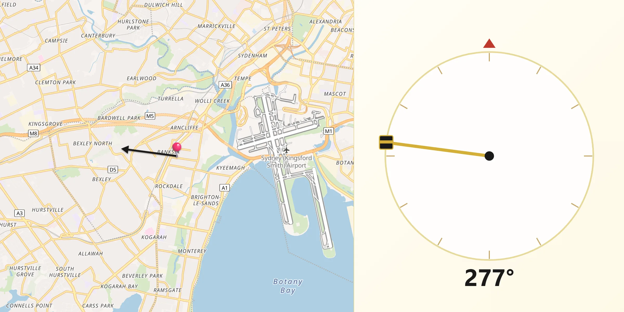Qibla Direction from Banksia