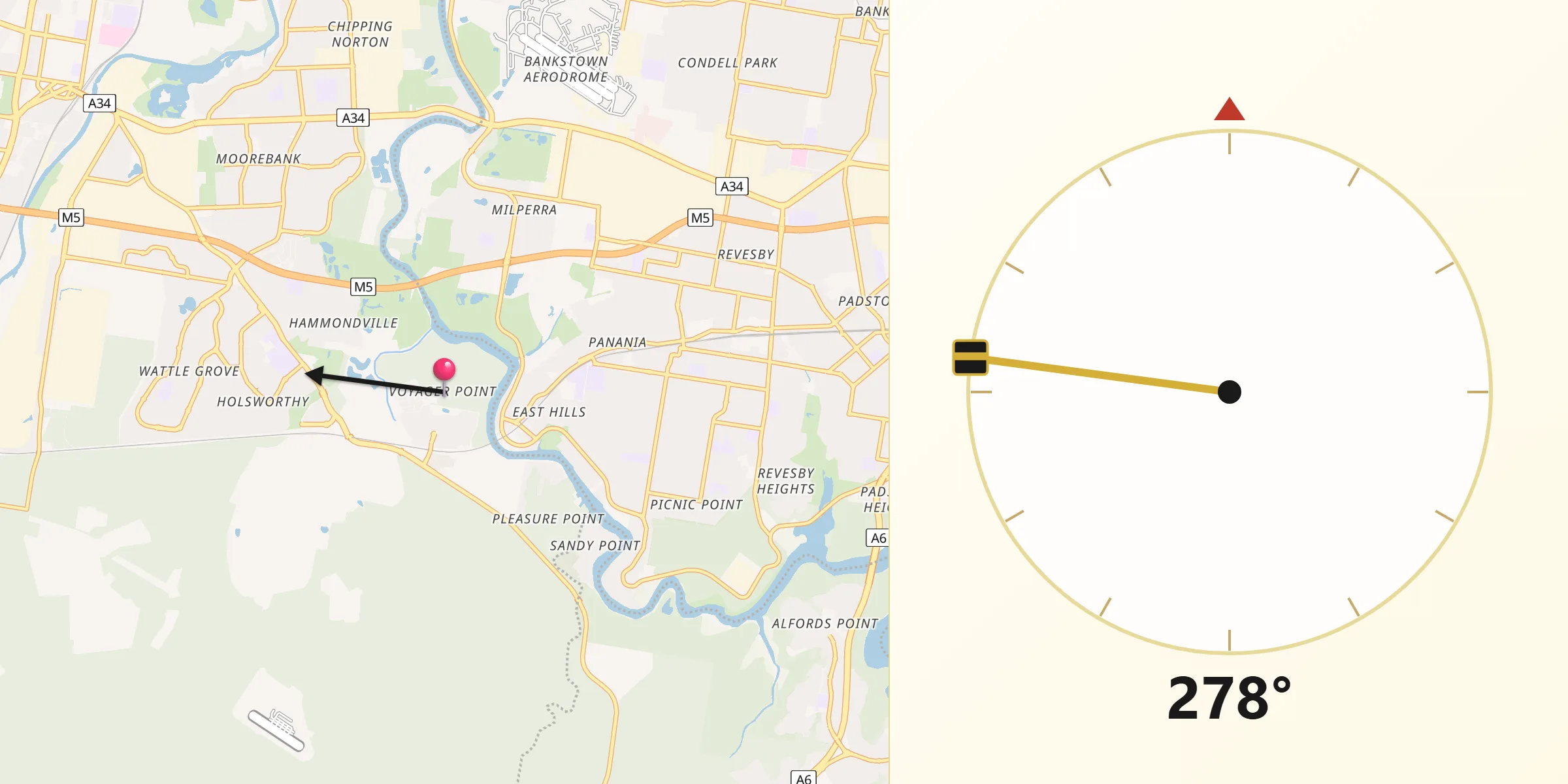 Qibla Direction from Voyager Point