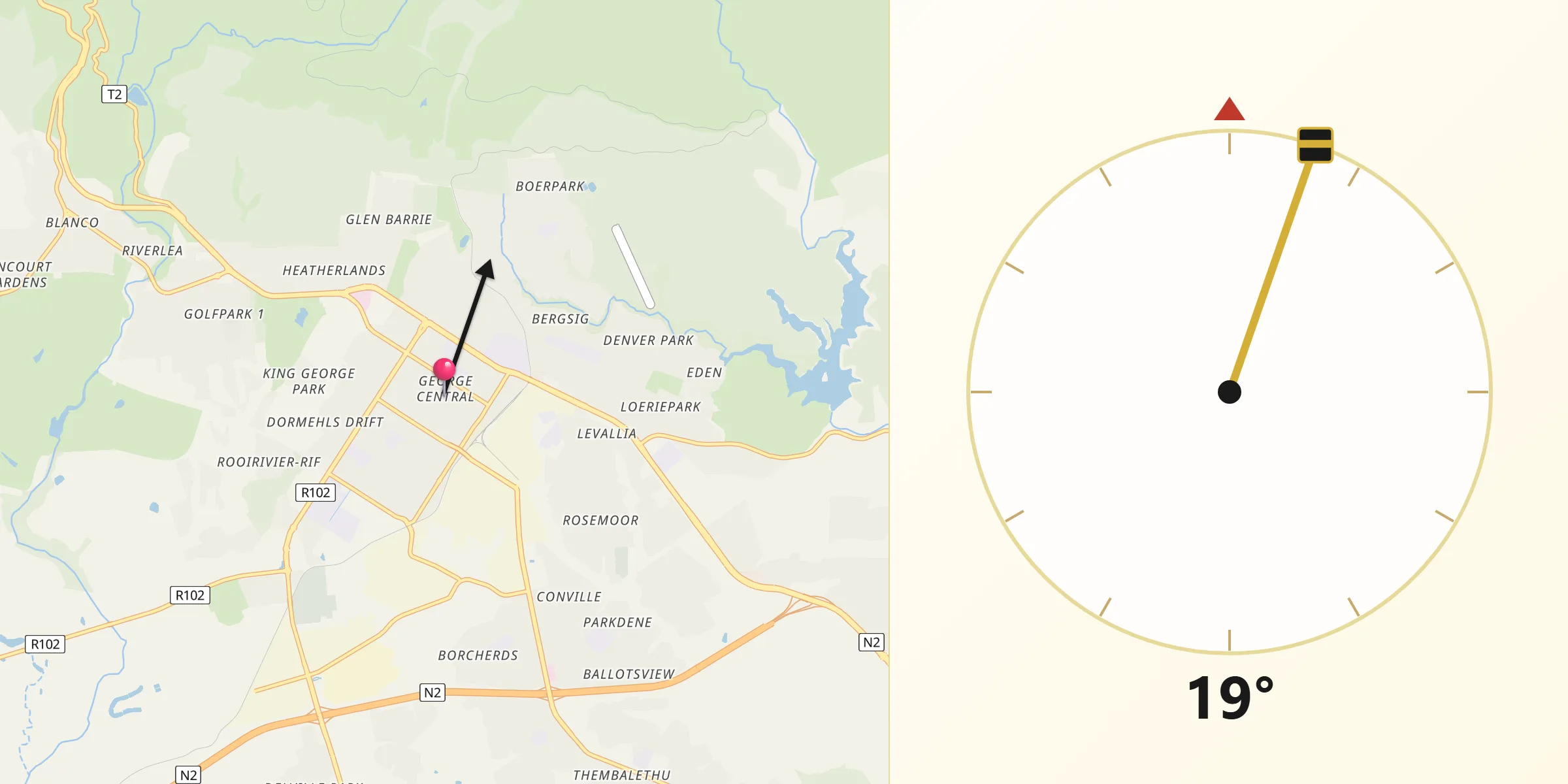 Qibla Direction from George