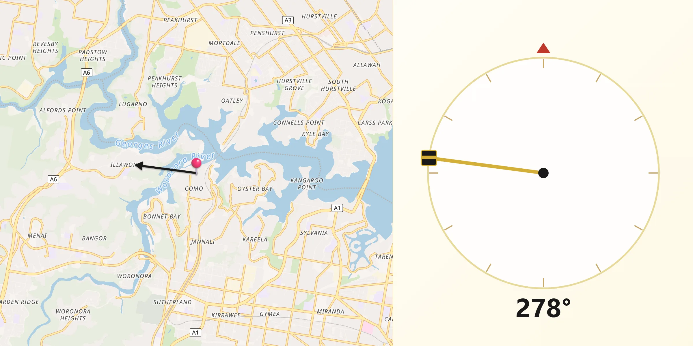 Qibla Direction from Como