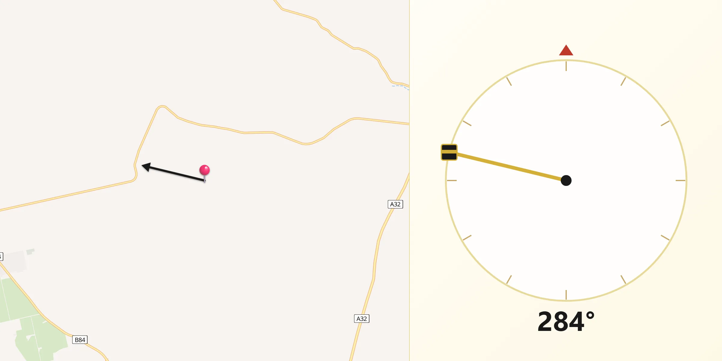 Qibla Direction from Clare and Gilbert Valleys