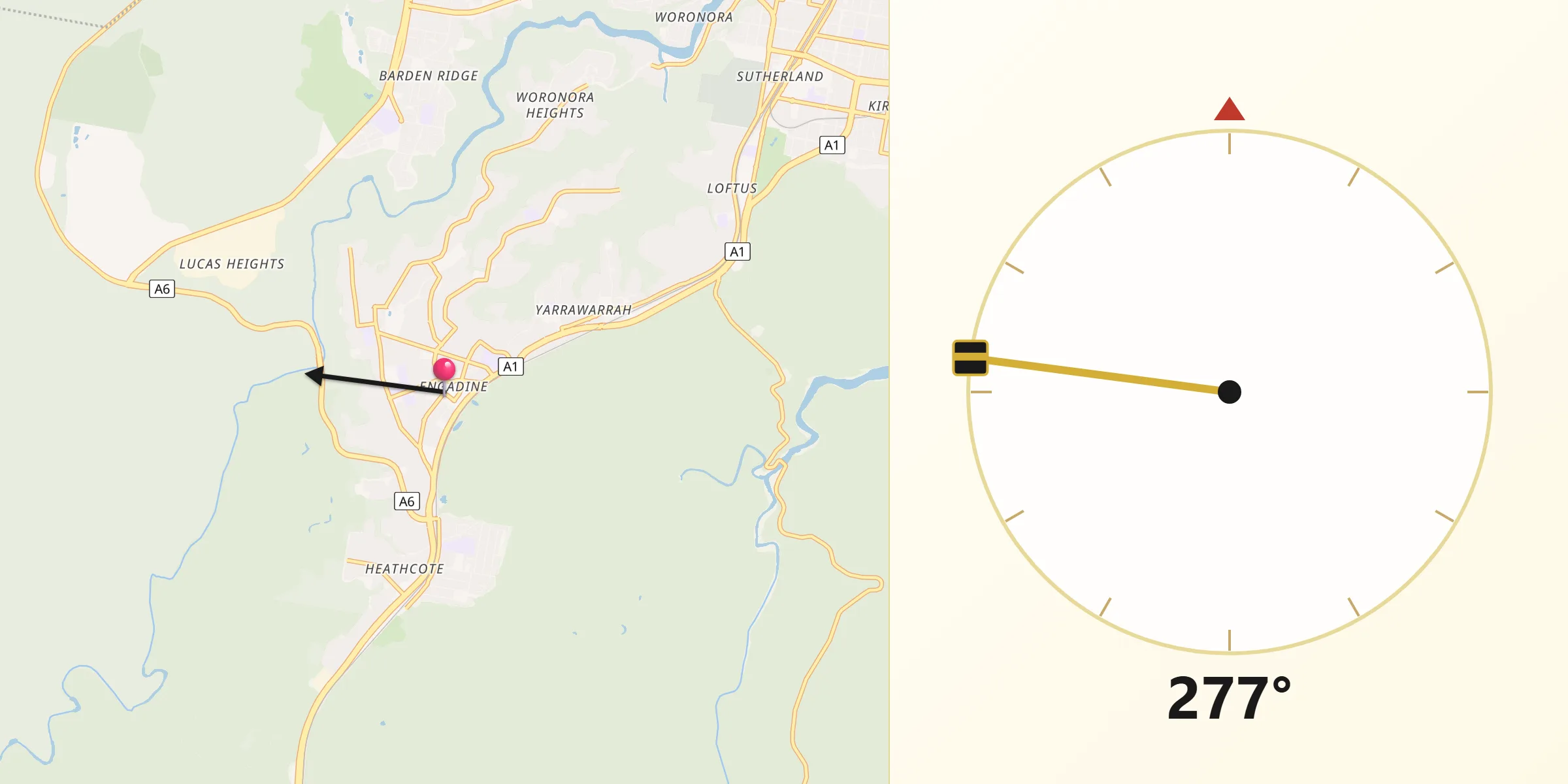 Qibla Direction from Engadine