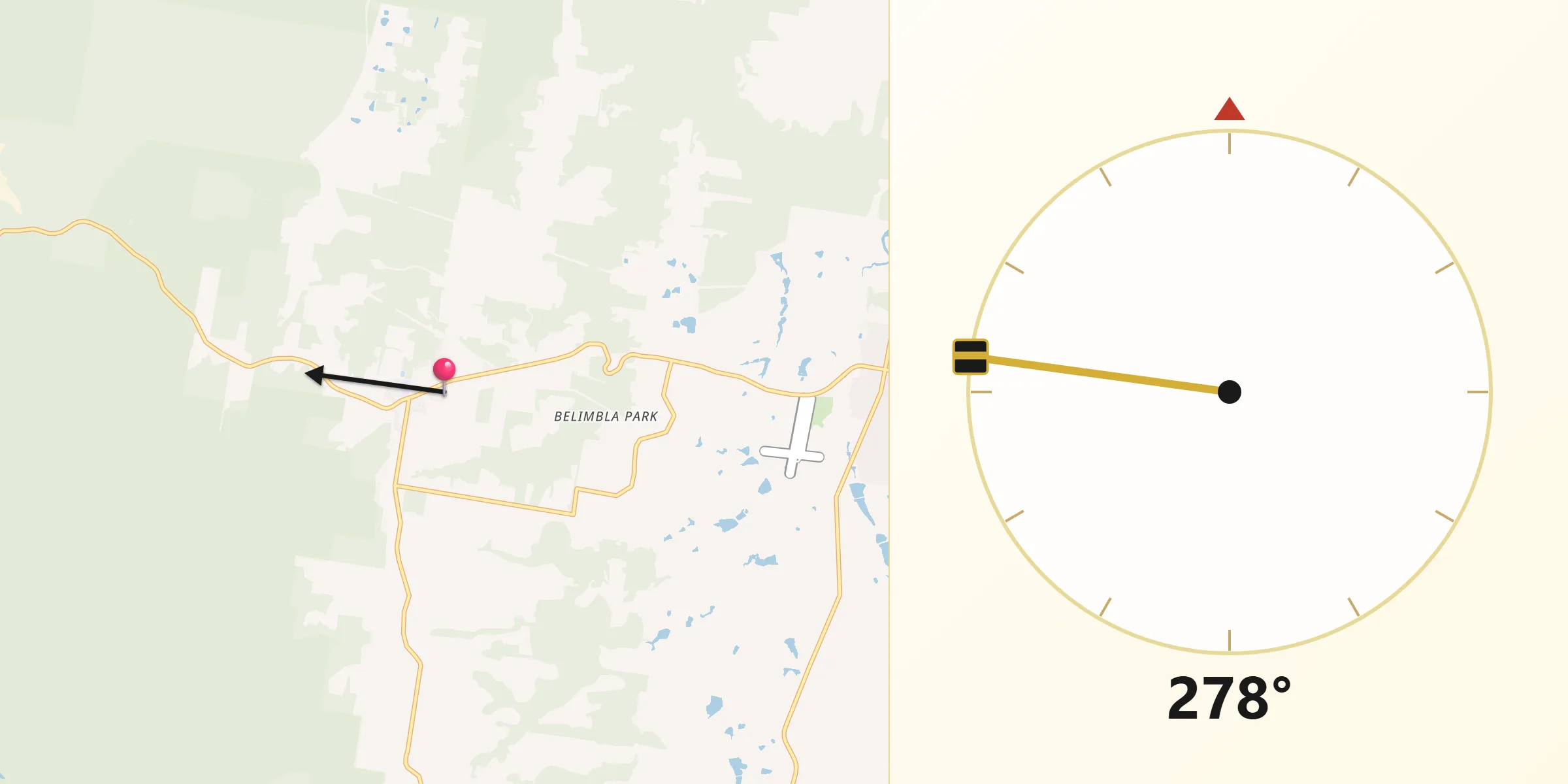 Qibla Direction from Oakdale