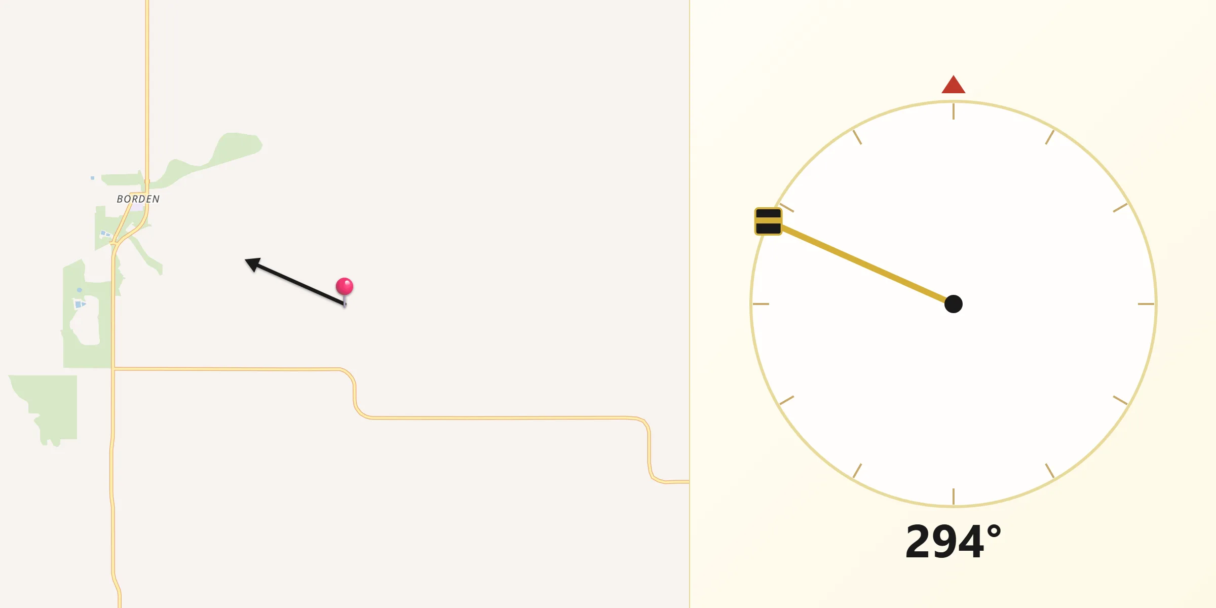 Qibla Direction from Gnowangerup