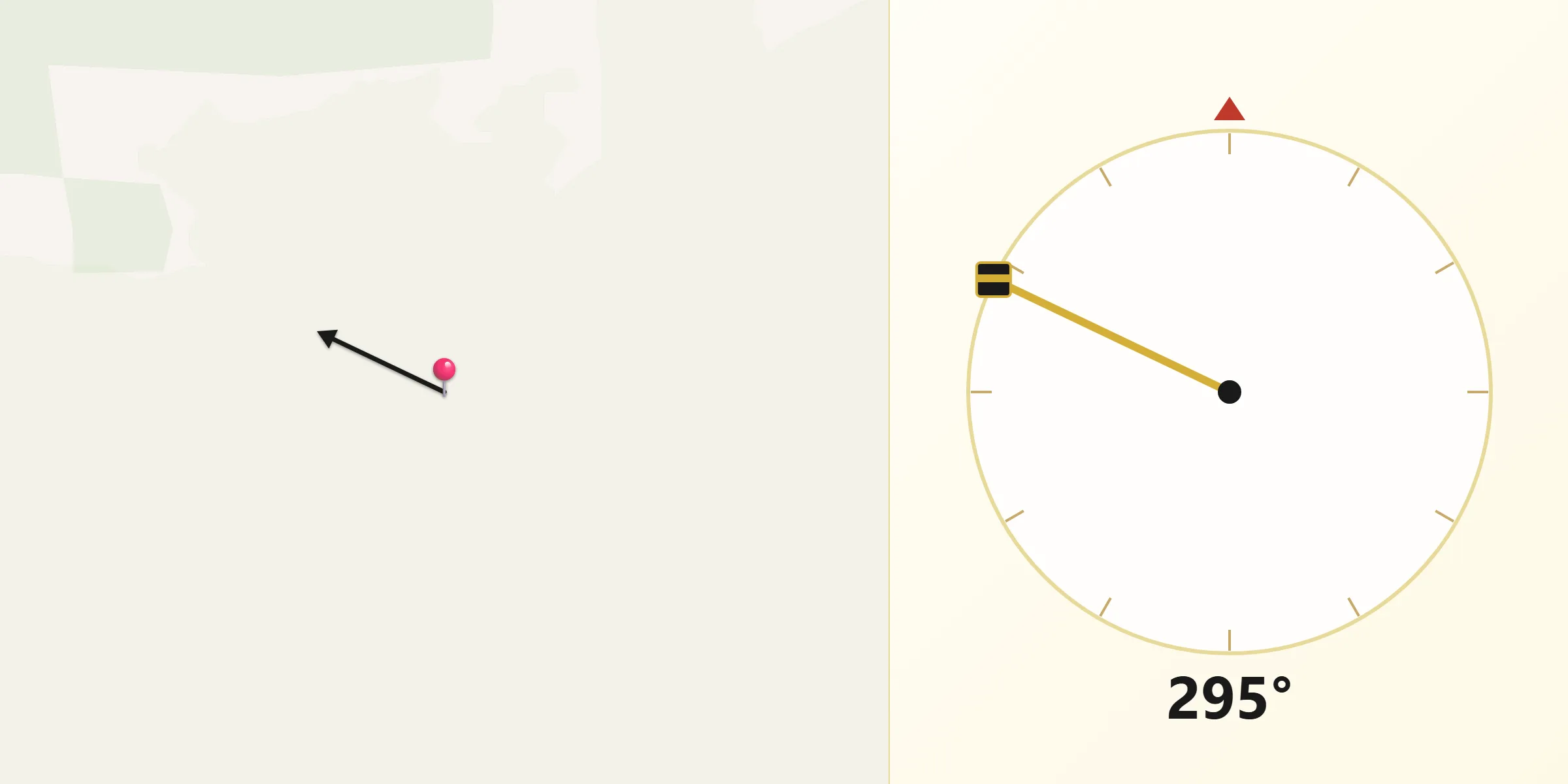 Qibla Direction from Nannup