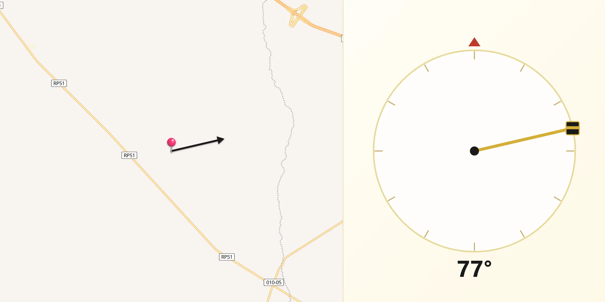 Dirección de la Qibla desde Capitán Sarmiento
