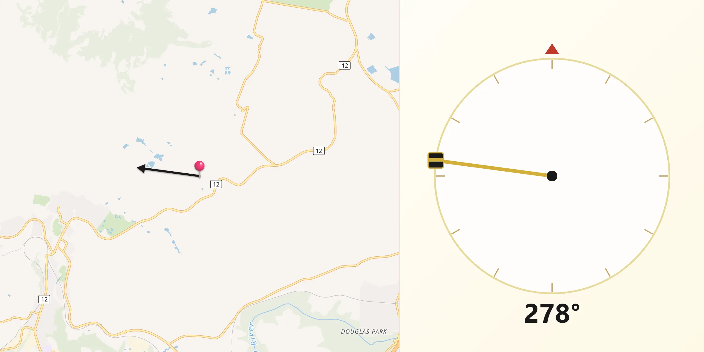 Qibla Direction from Razorback