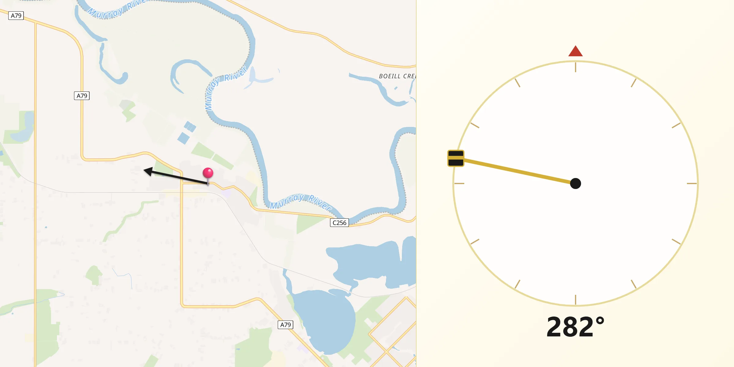 Qibla Direction from Merbein