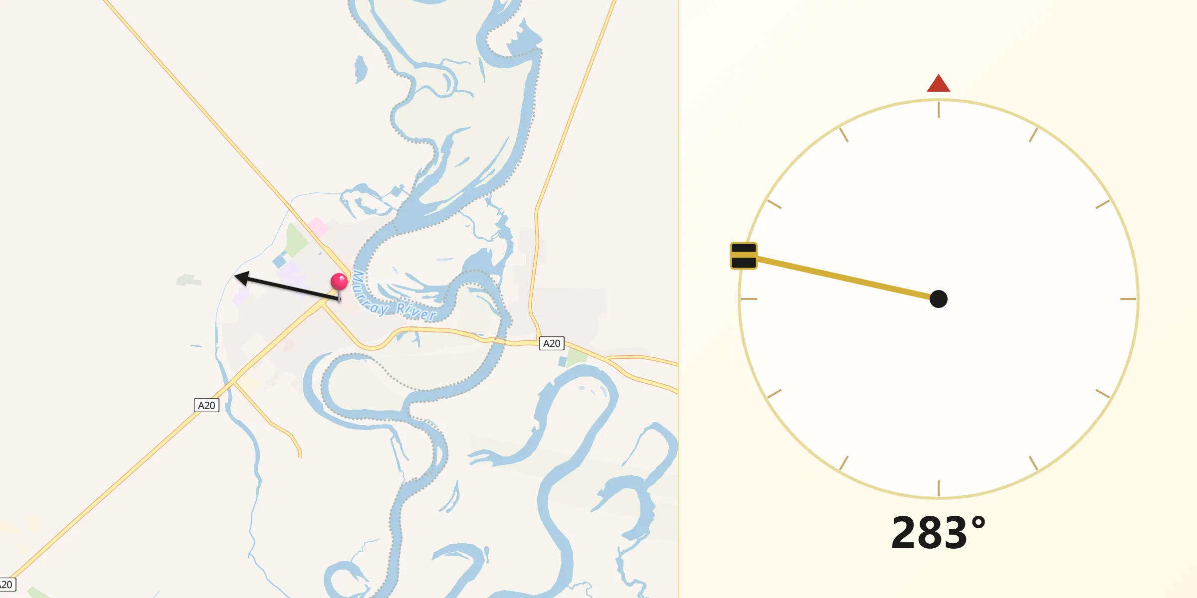 Qibla Direction from Renmark Paringa