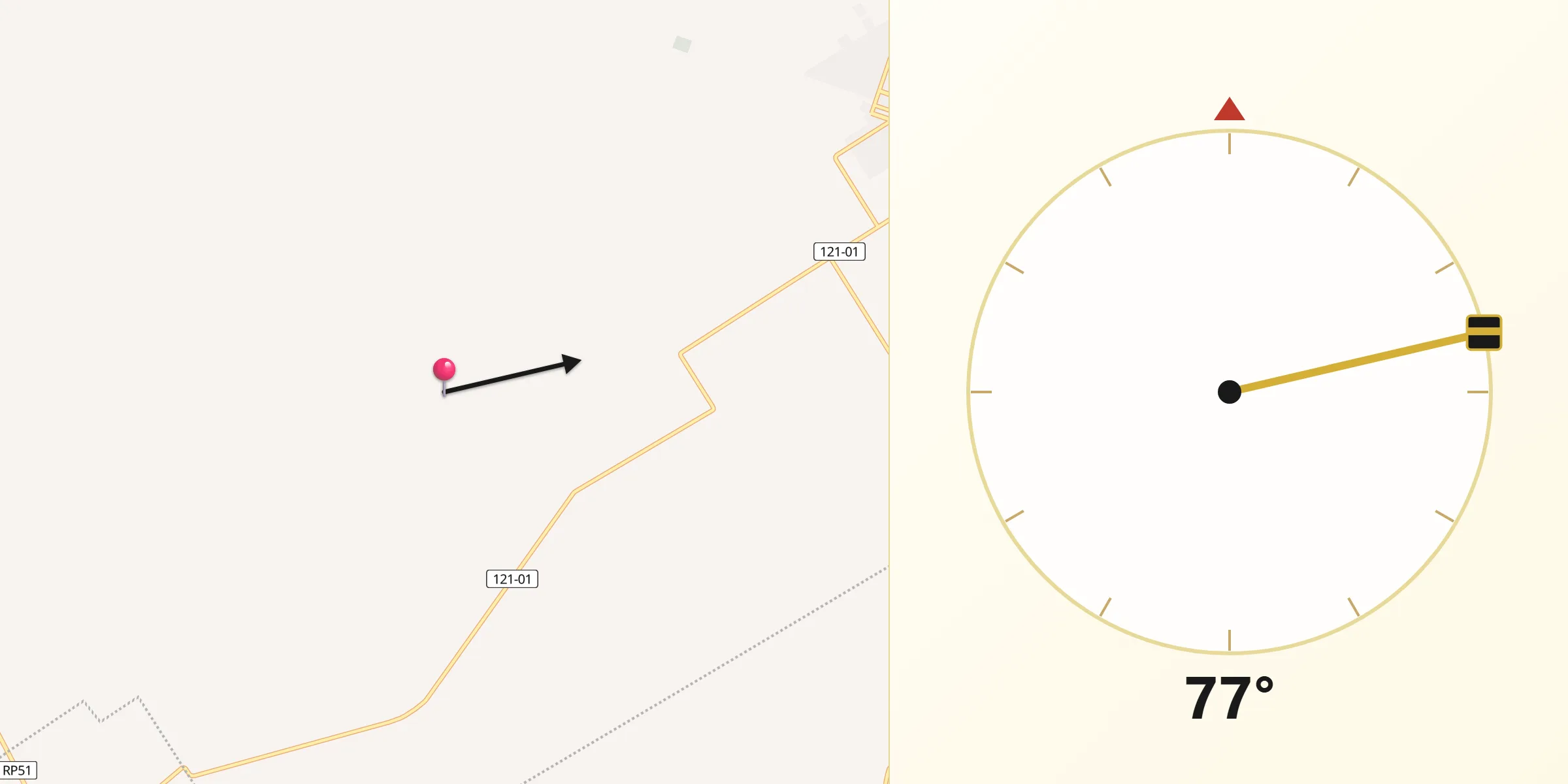 Dirección de la Qibla desde San Antonio de Areco