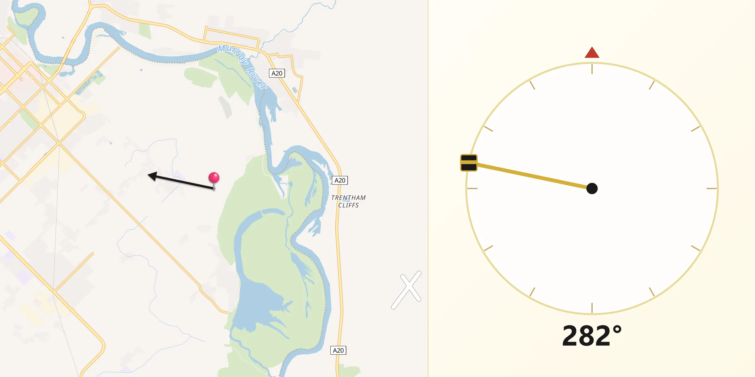 Qibla Direction from Nichols Point