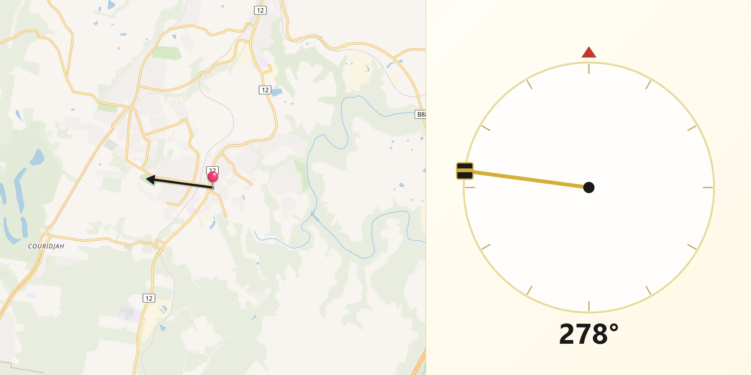 Qibla Direction from Tahmoor