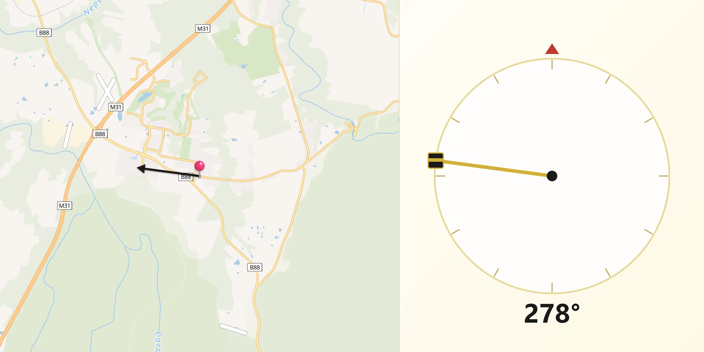 Qibla Direction from Wilton