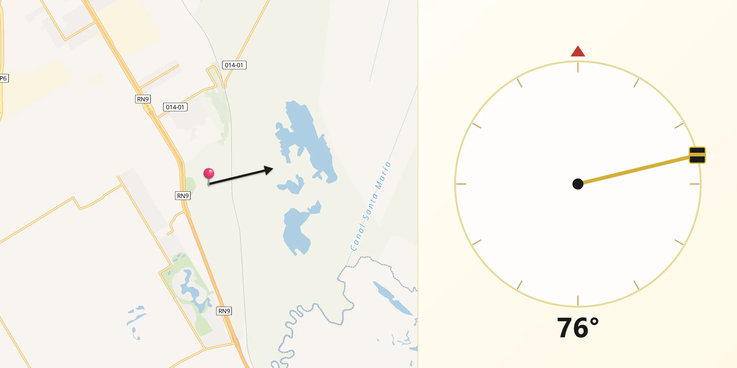 Dirección de la Qibla desde San Fernando