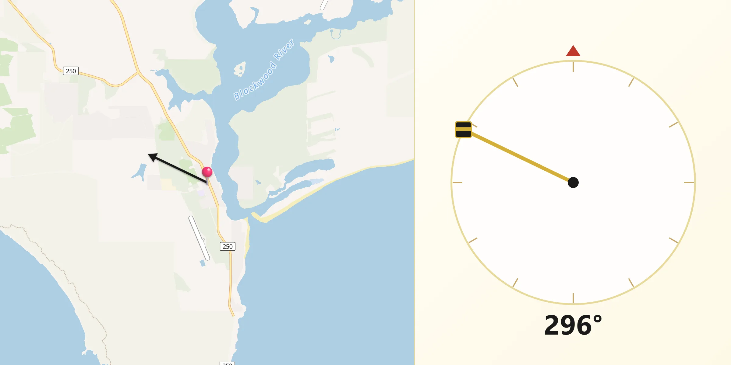 Qibla Direction from Augusta
