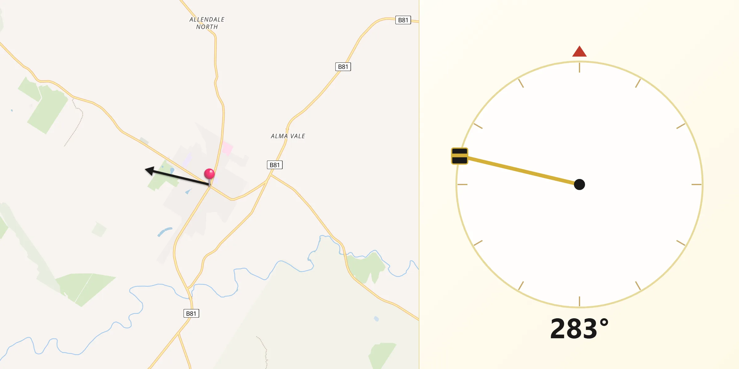 Qibla Direction from Kapunda