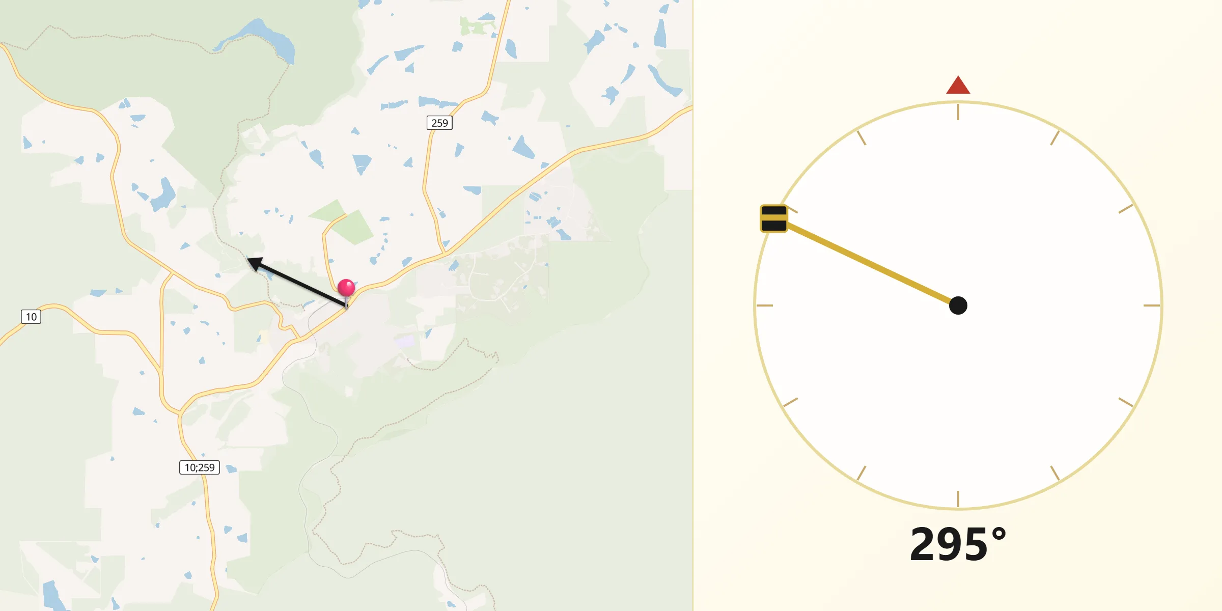 Qibla Direction from Pemberton