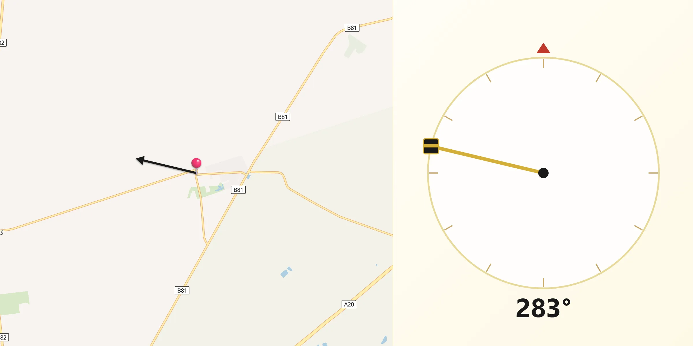 Qibla Direction from Freeling