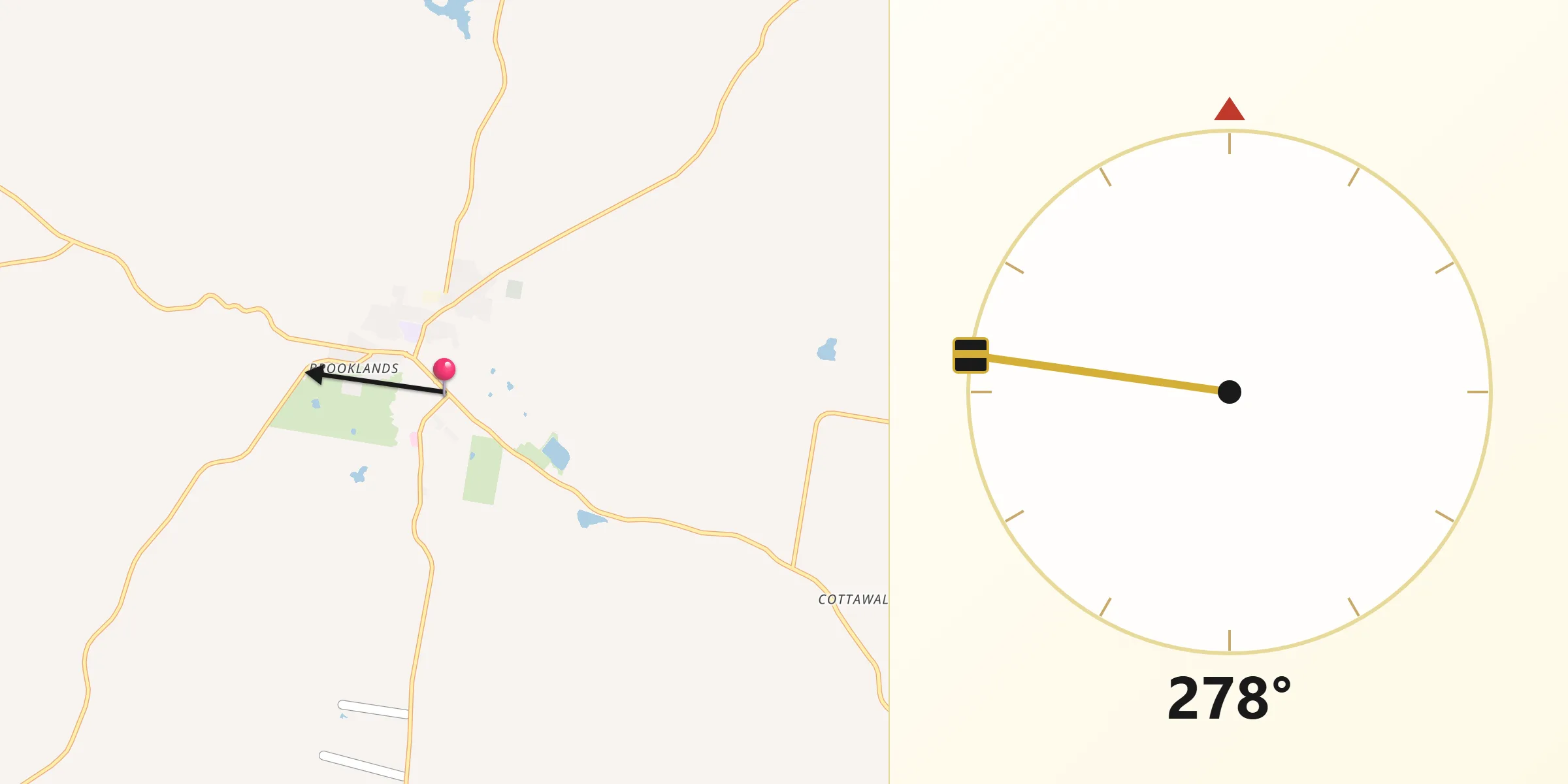 Qibla Direction from Crookwell