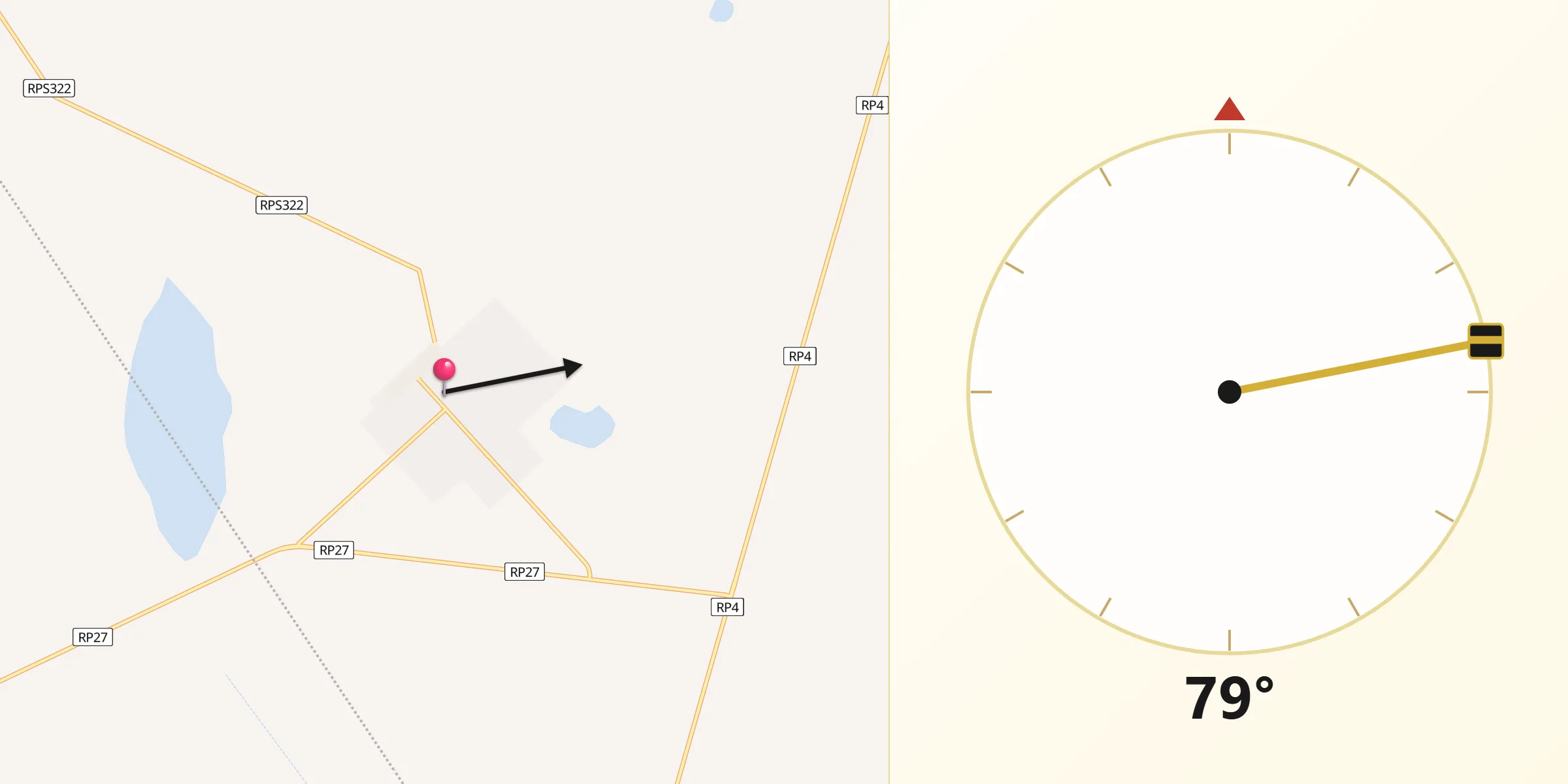 Dirección de la Qibla desde Serrano