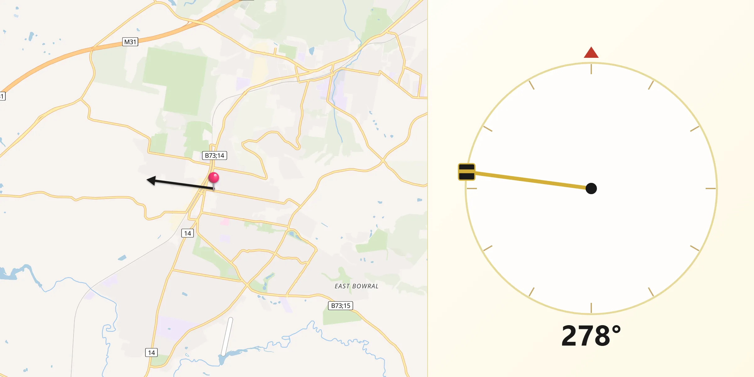 Qibla Direction from Bowral