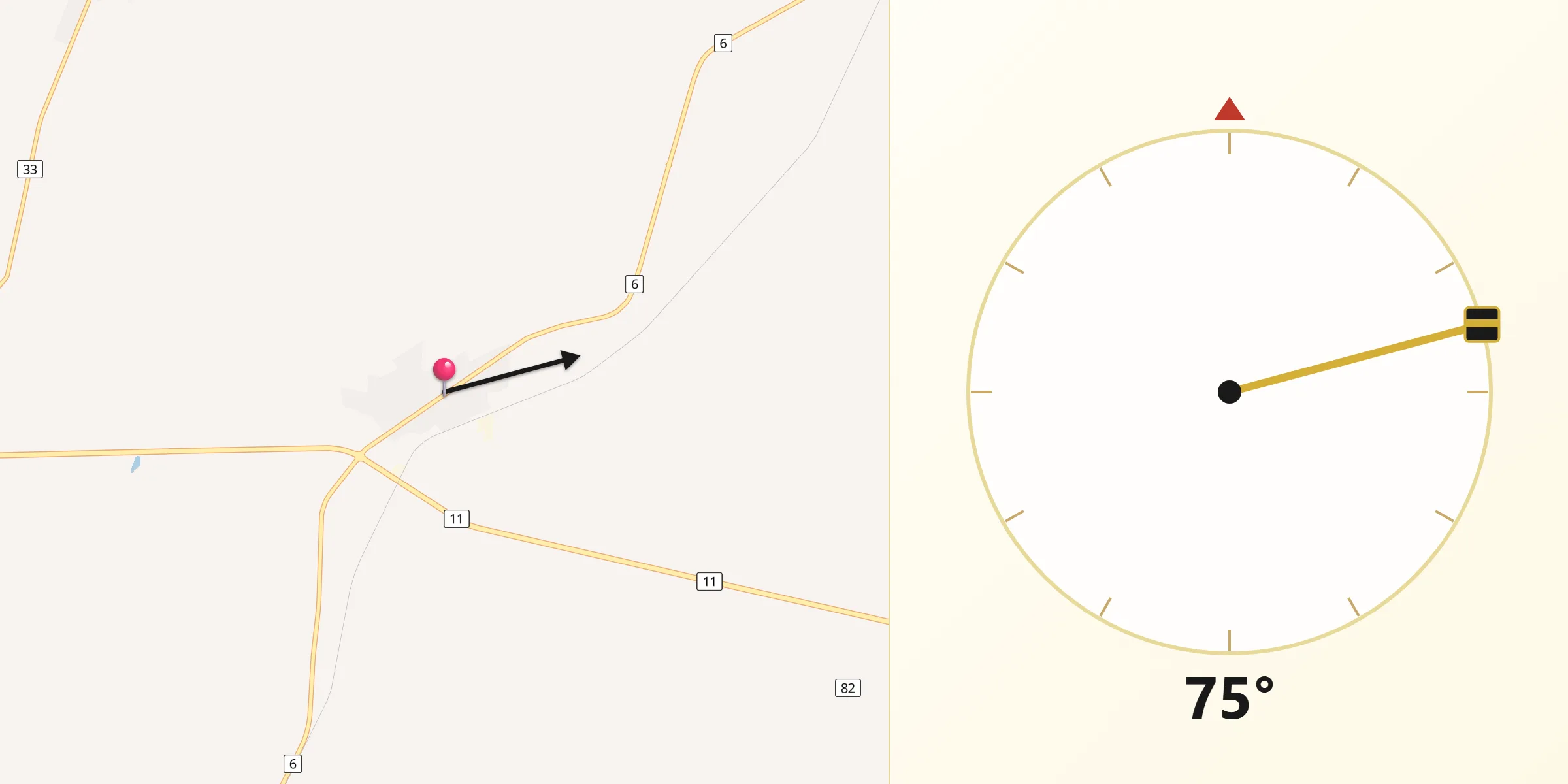Dirección de la Qibla desde Santa Rosa